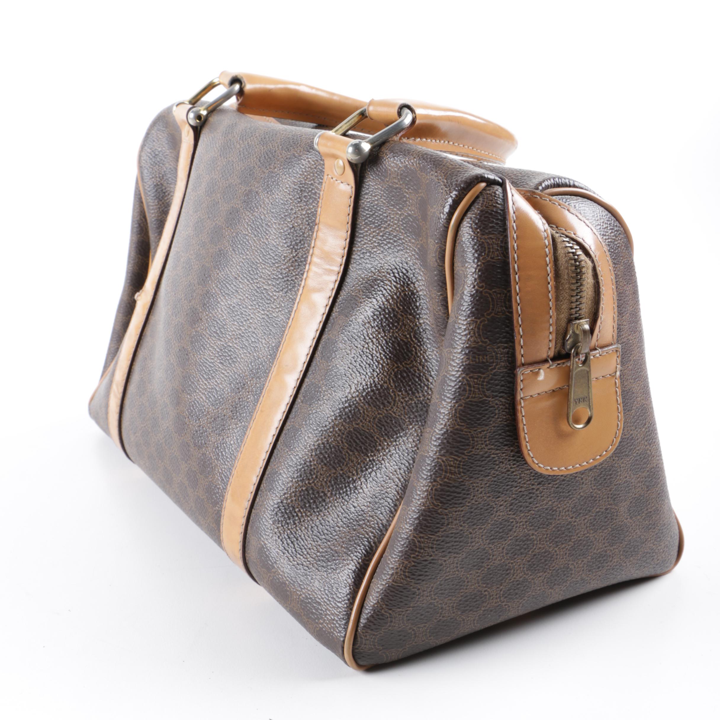 Céline Coated Canvas Macadam Handbag