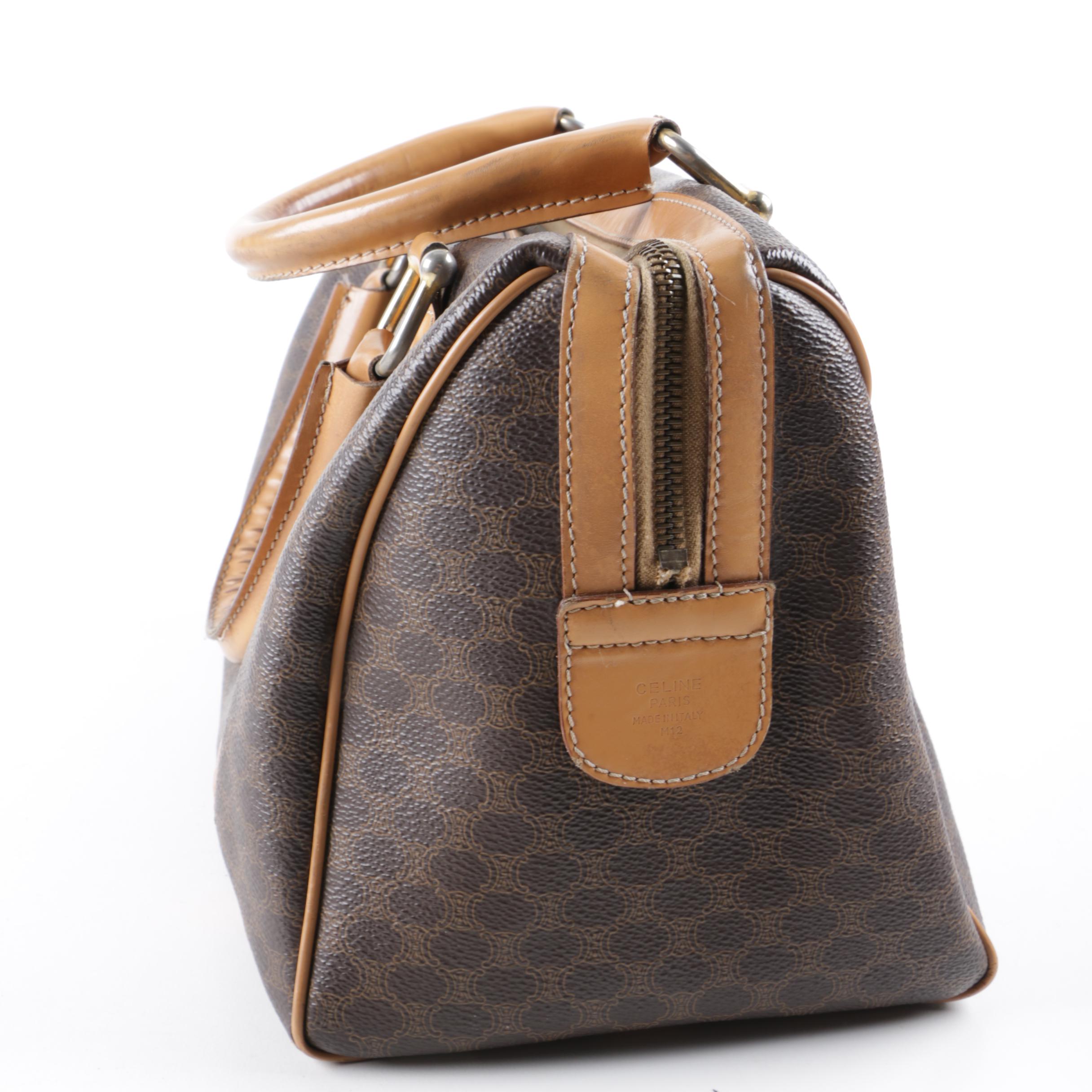 Céline Coated Canvas Macadam Handbag