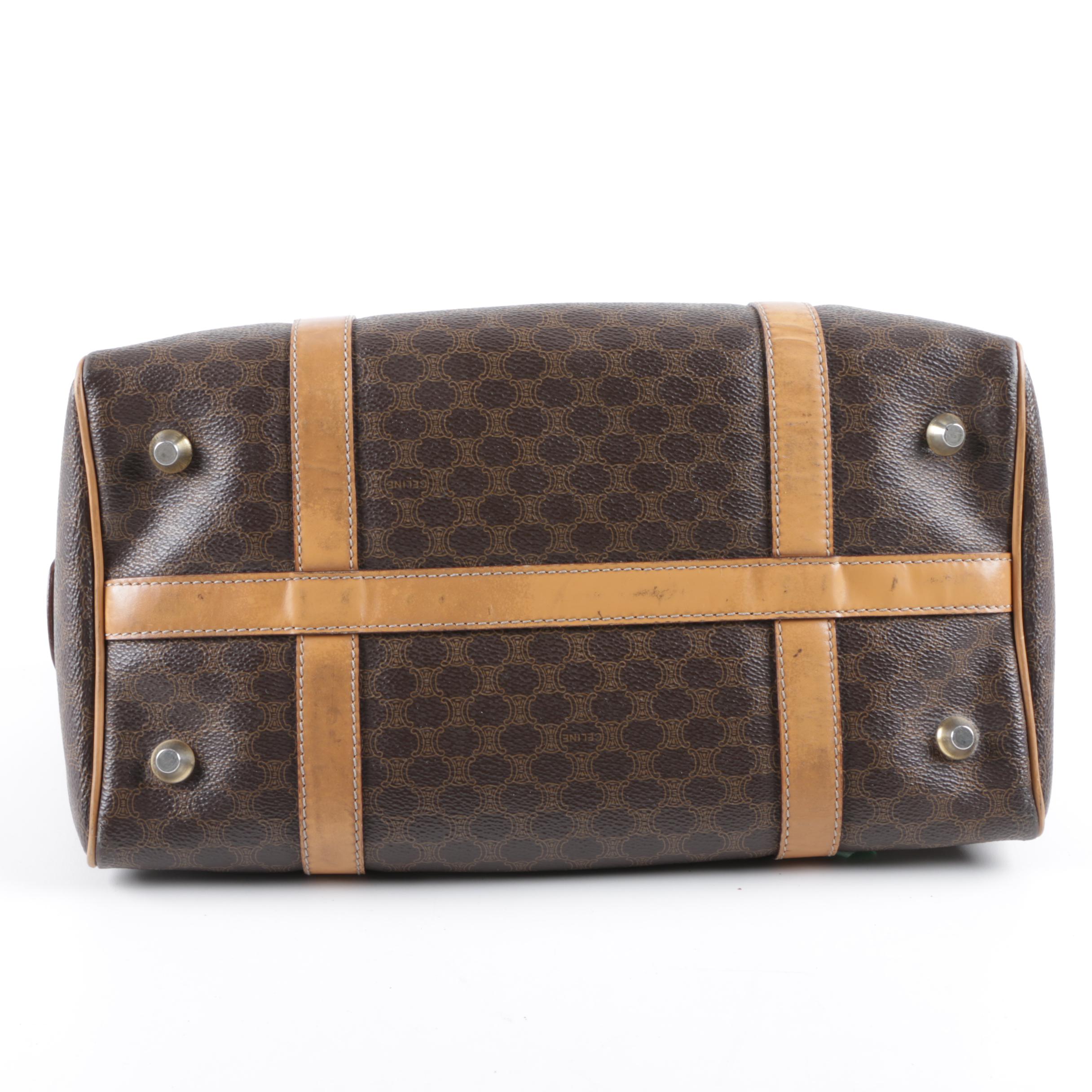 Céline Coated Canvas Macadam Handbag