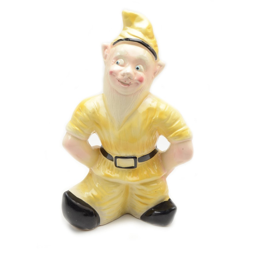 Mid-Century Elf Ceramic Yard Ornament