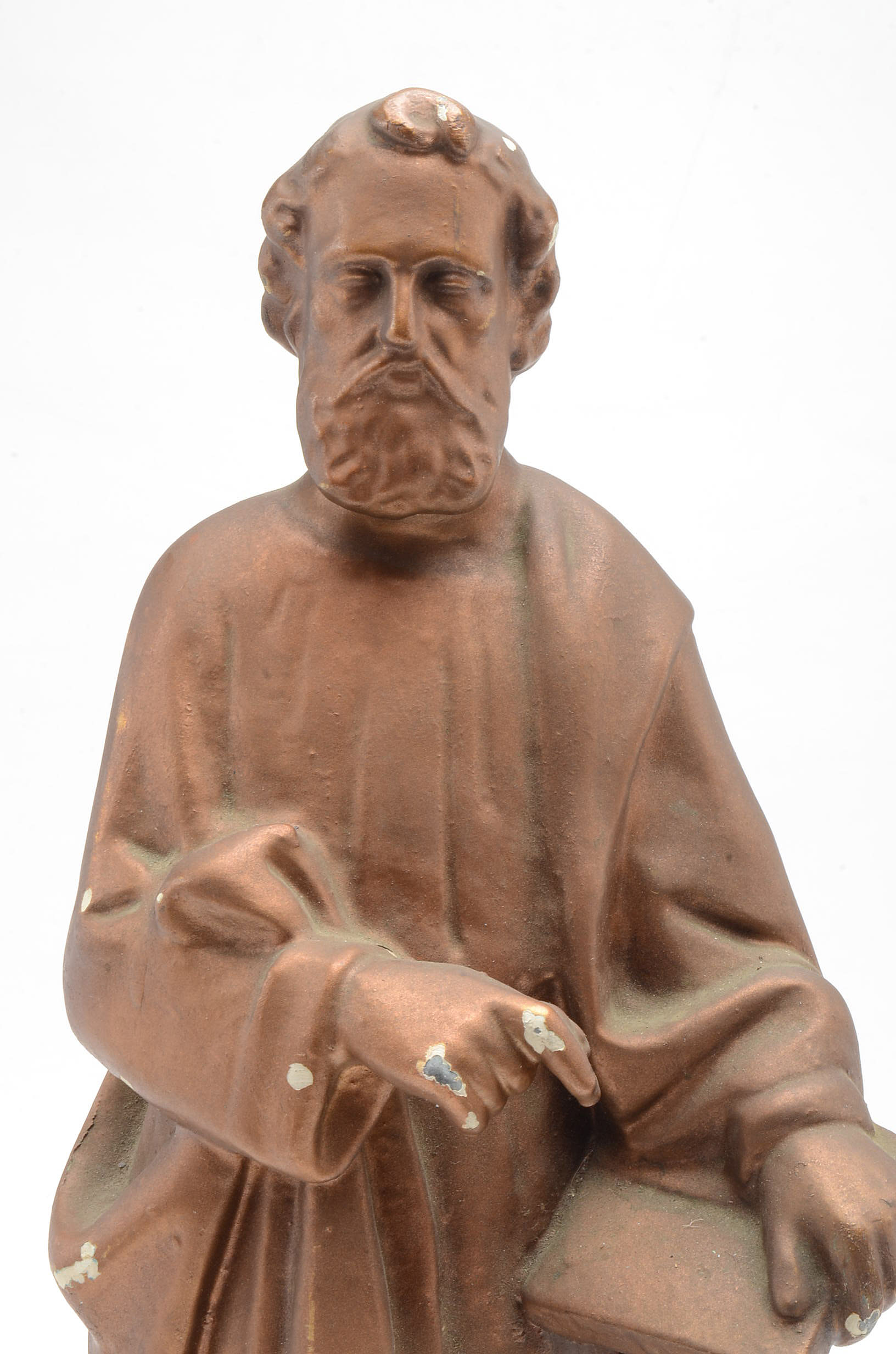 Vintage Prophet Moses Metal Statue