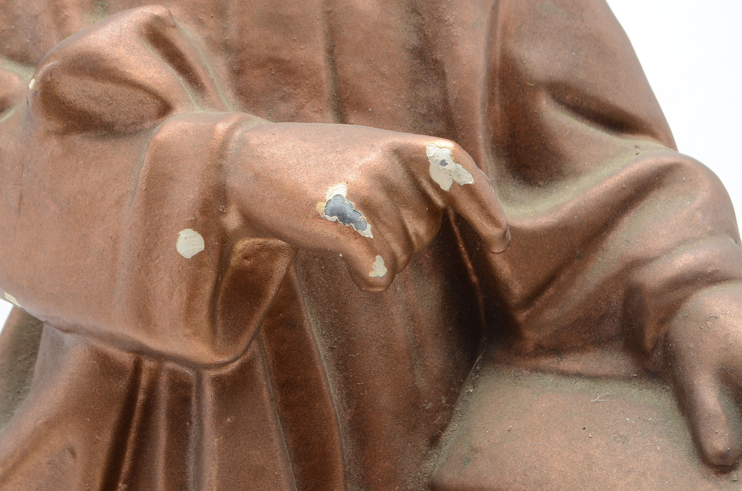 Vintage Prophet Moses Metal Statue