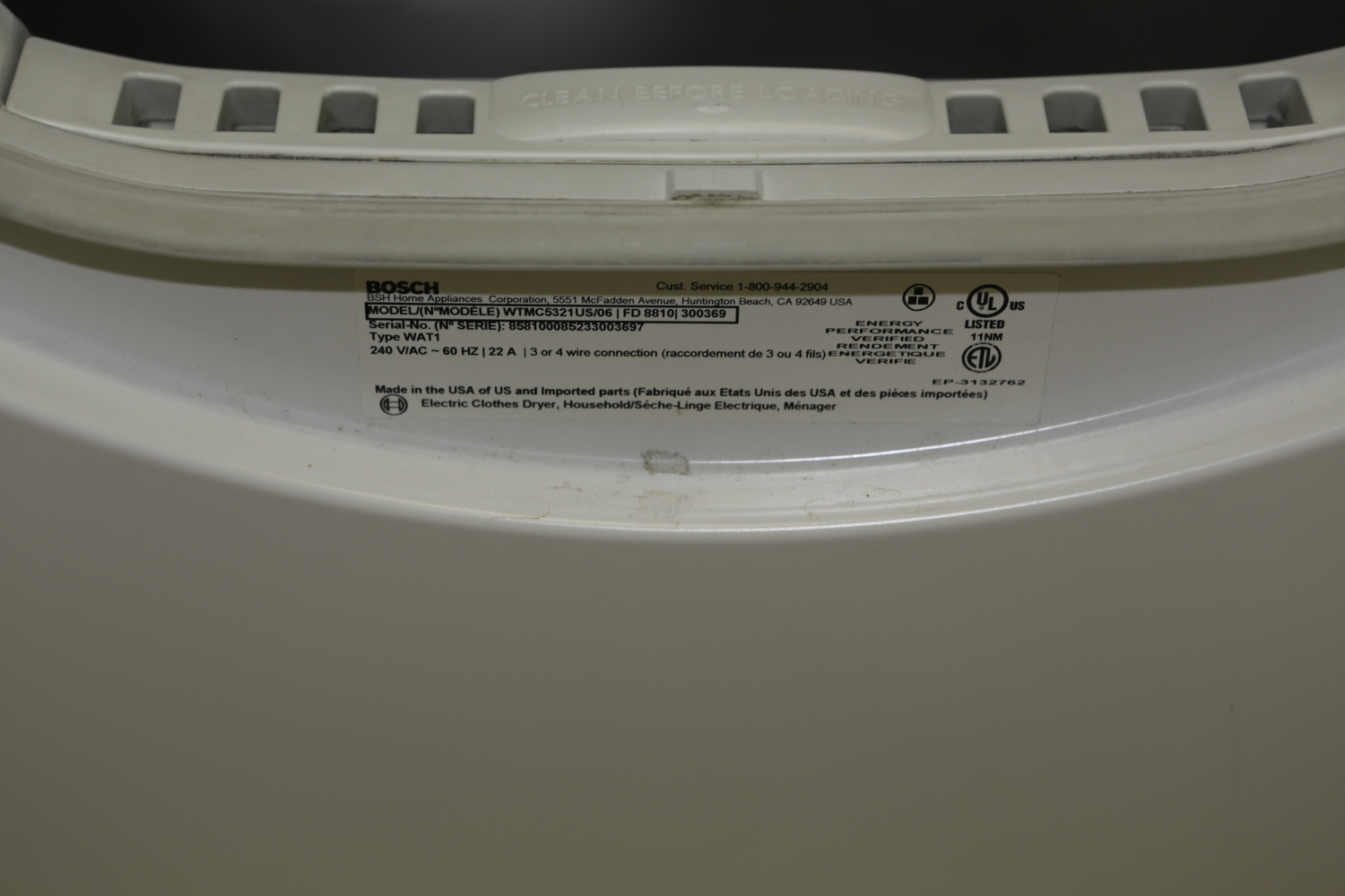 Bosch Nexxt 500 Plus Electric Dryer