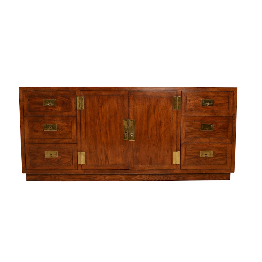 1980s Asian Style Elm Buffet by Henredon