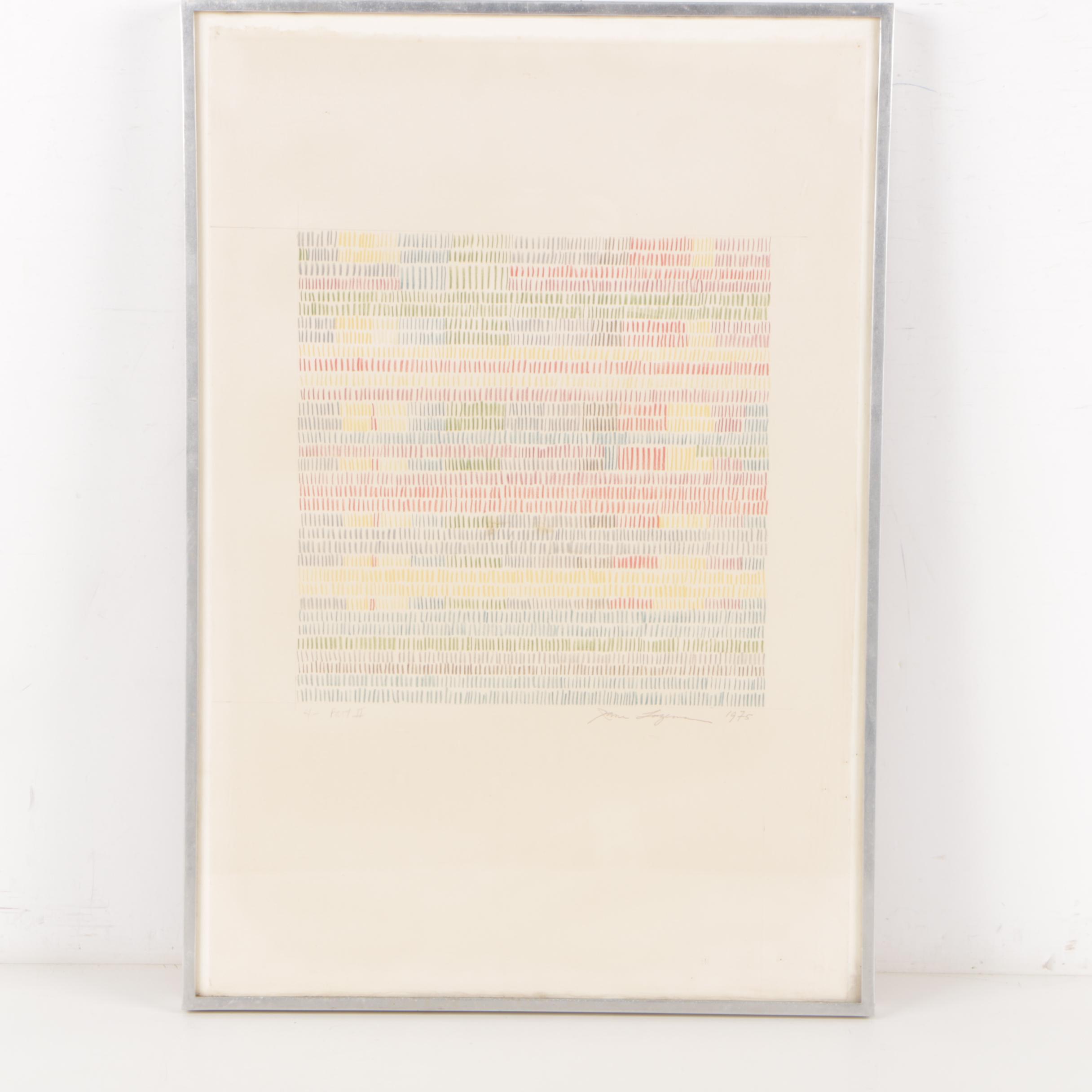 Jane Logeman 1975 Colored Pencil Drawing "4 - Part II"