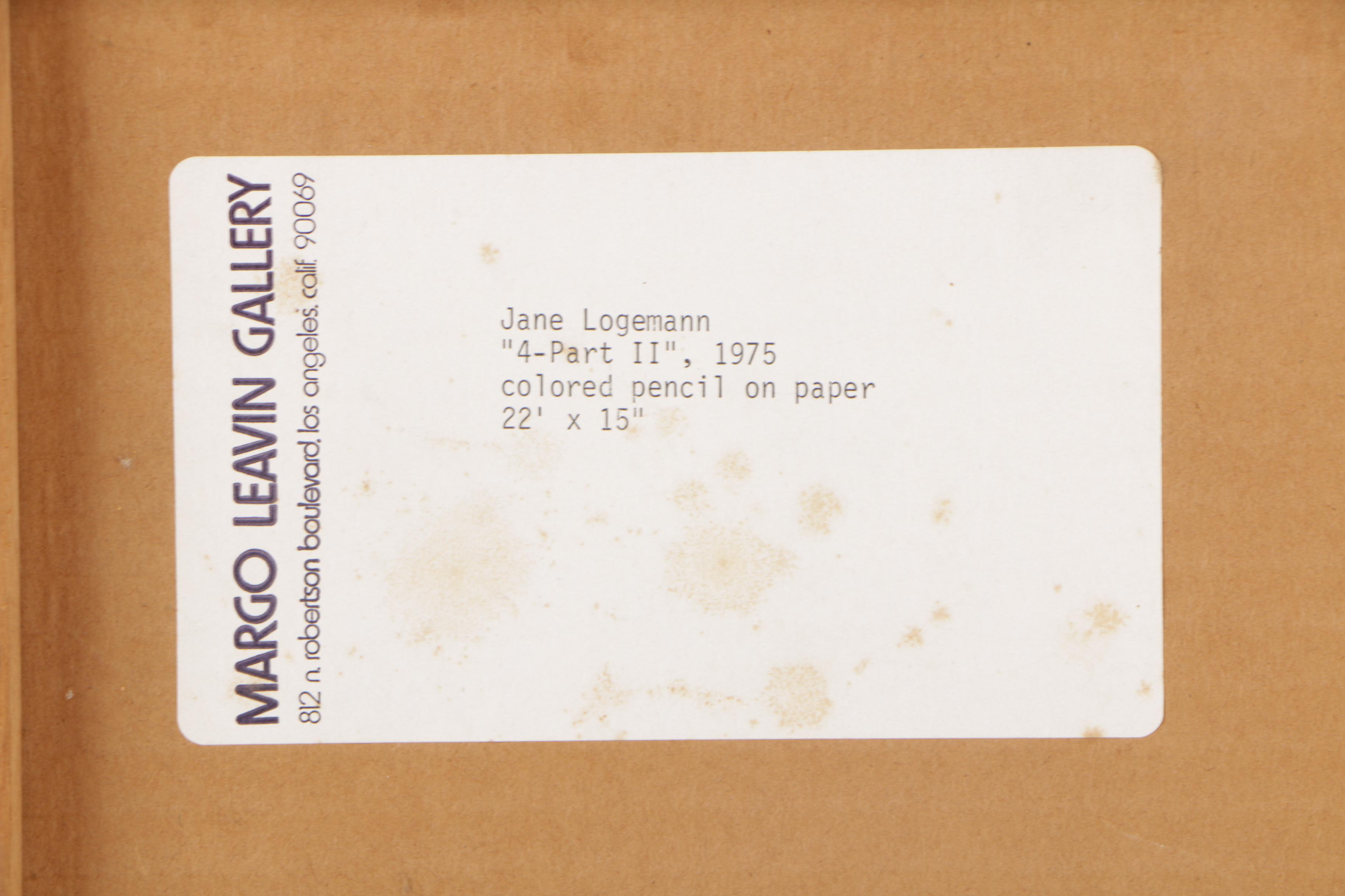 Jane Logeman 1975 Colored Pencil Drawing "4 - Part II"