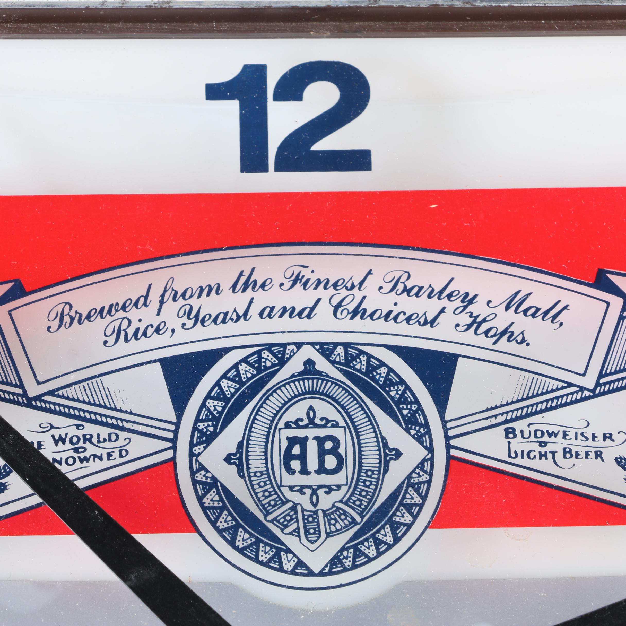Vintage Illuminated Budweiser Wall Clock