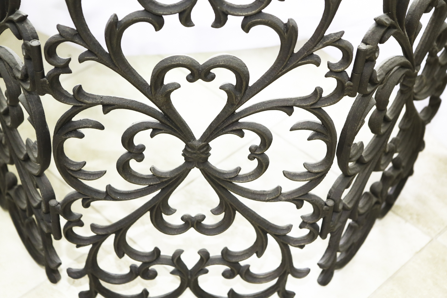 Contemporary Scrolled Metal Fireplace Screen