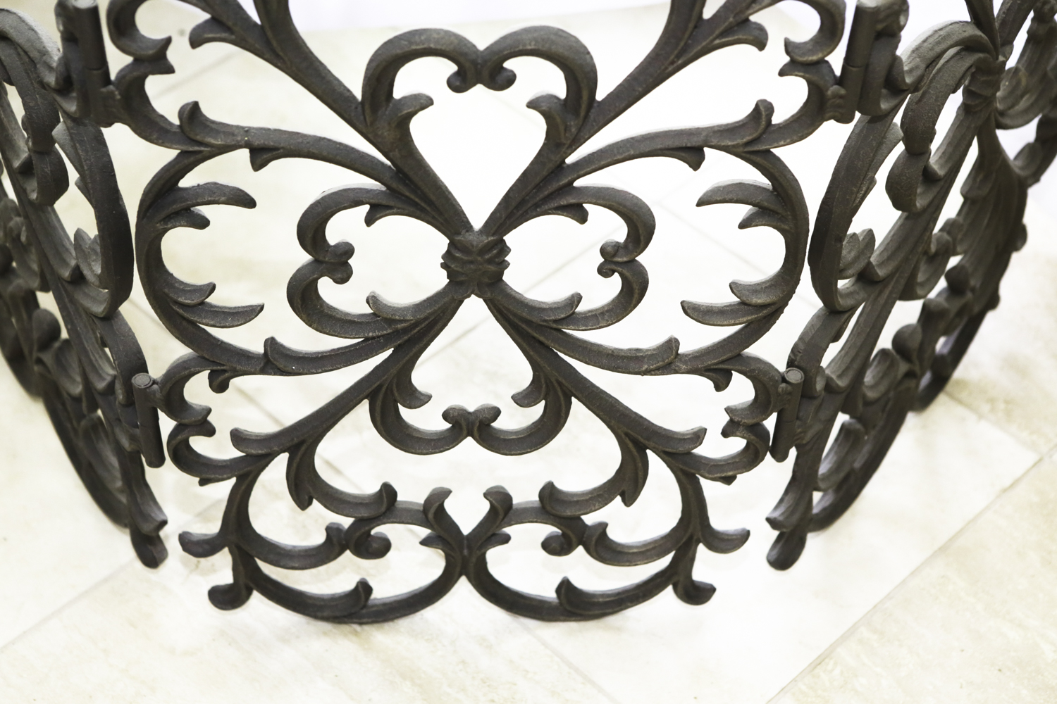 Contemporary Scrolled Metal Fireplace Screen