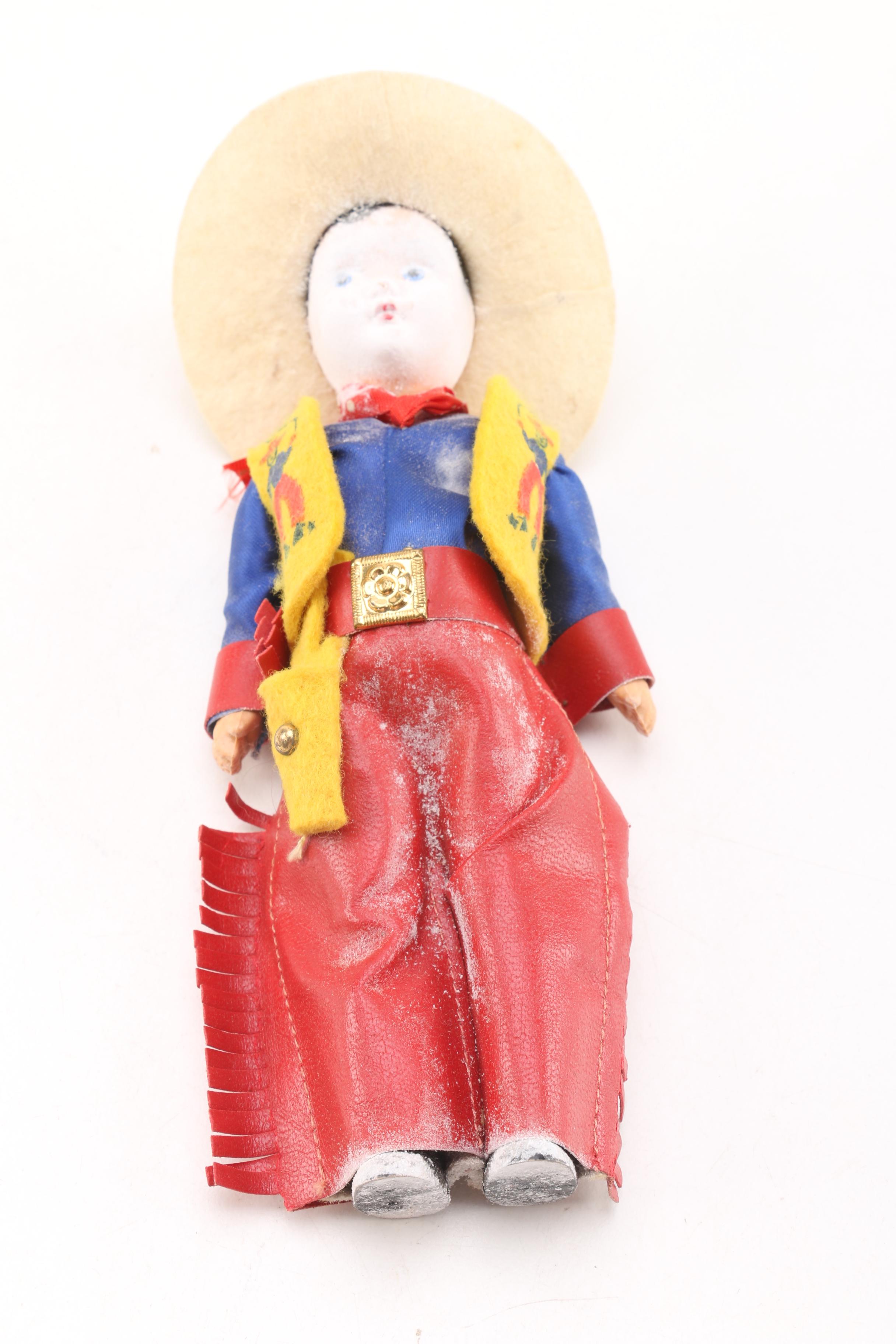 Circa 1950s Virga Cowboy and Cowgirl Dolls