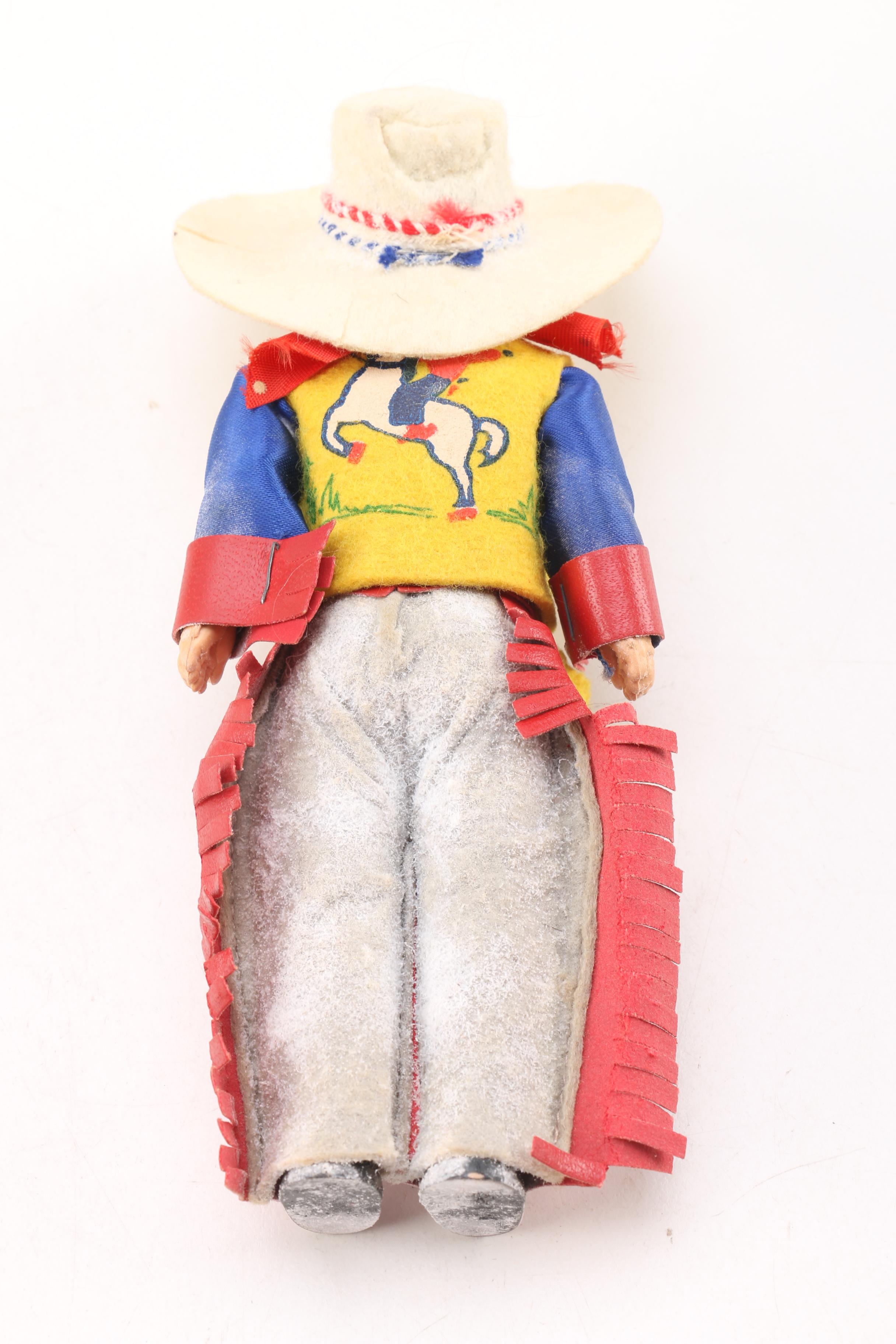 Circa 1950s Virga Cowboy and Cowgirl Dolls