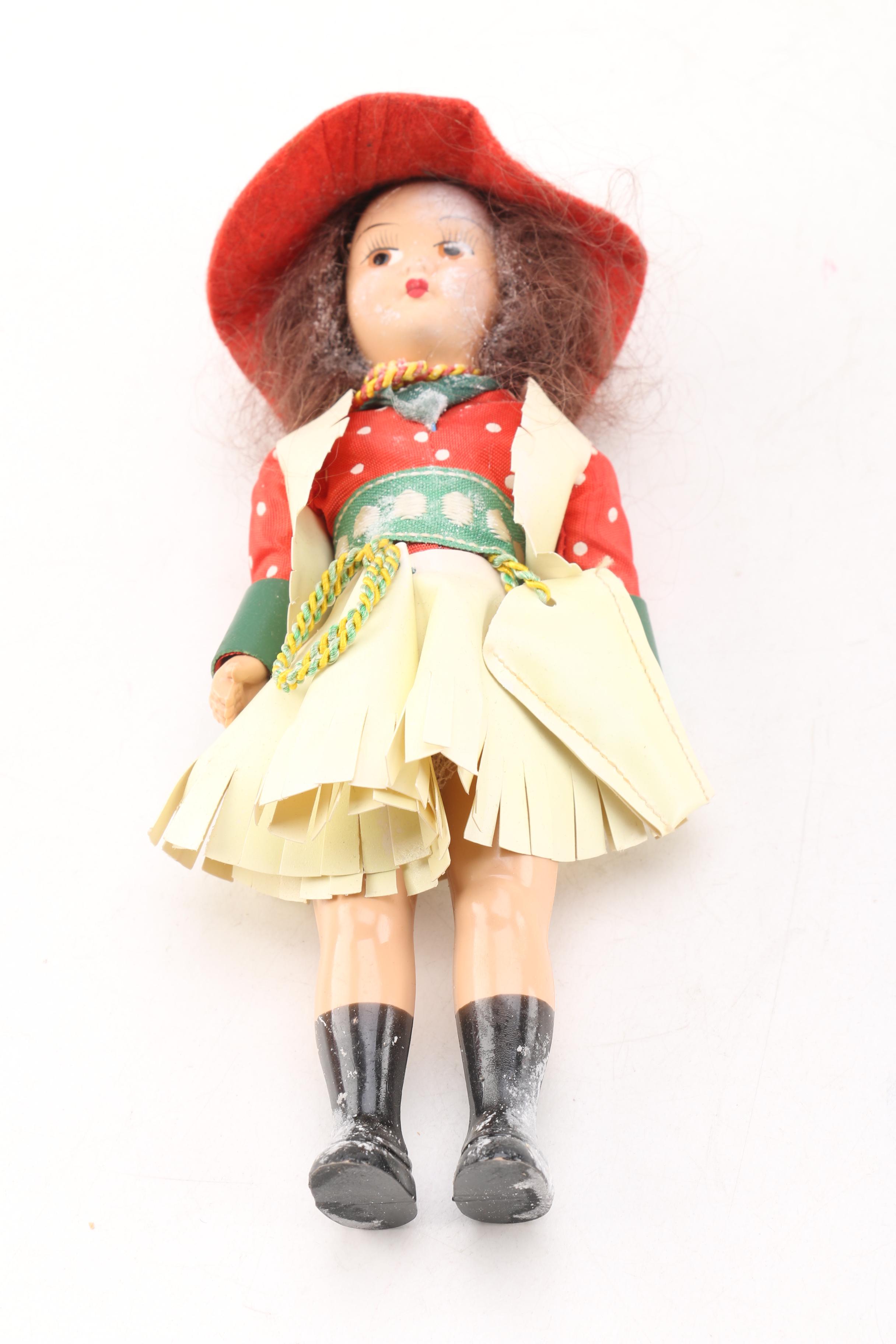 Circa 1950s Virga Cowboy and Cowgirl Dolls