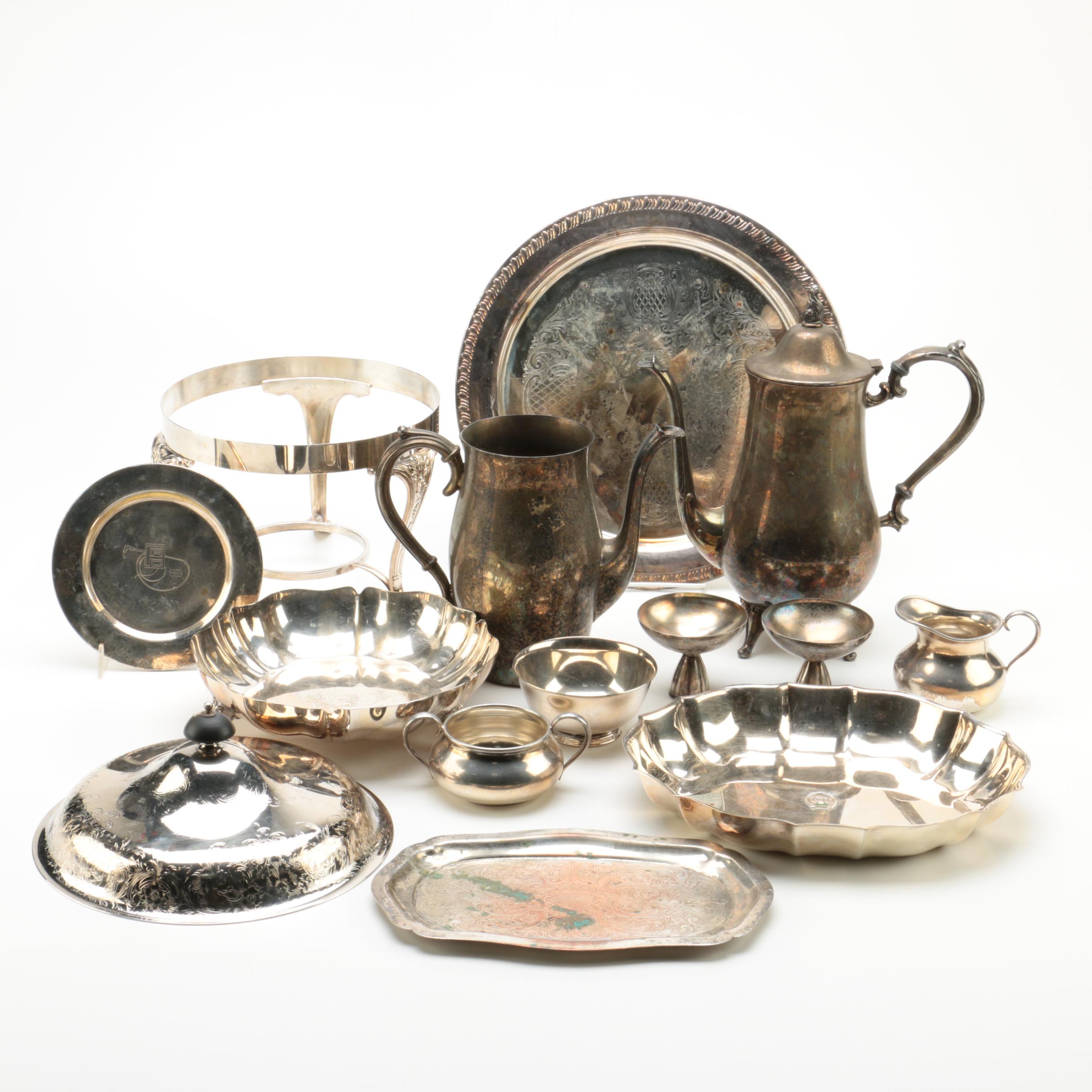 Wm A. Rogers Reproduction Paul Revere Silver Plate Bowl and Other Serveware