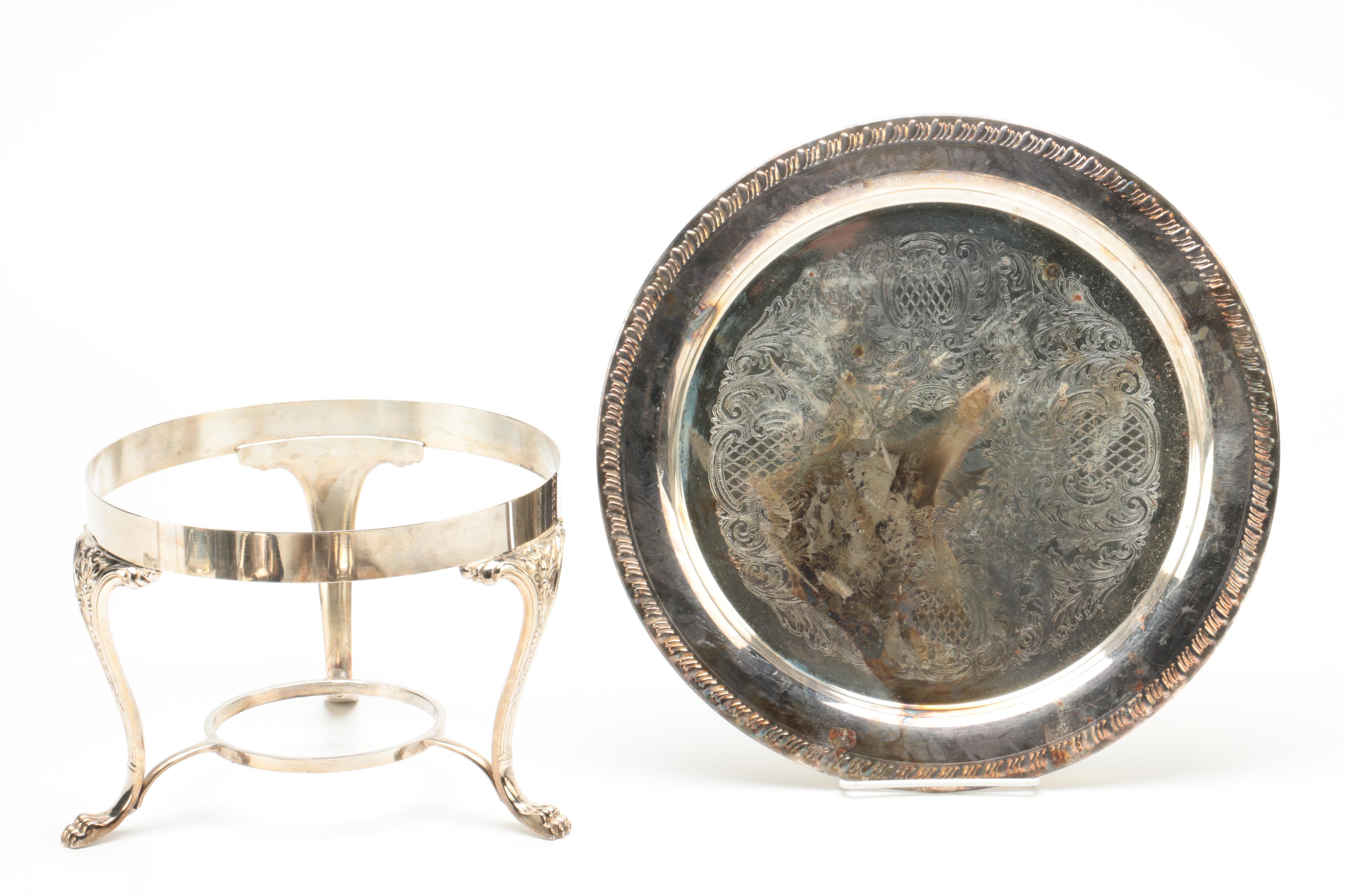 Wm A. Rogers Reproduction Paul Revere Silver Plate Bowl and Other Serveware