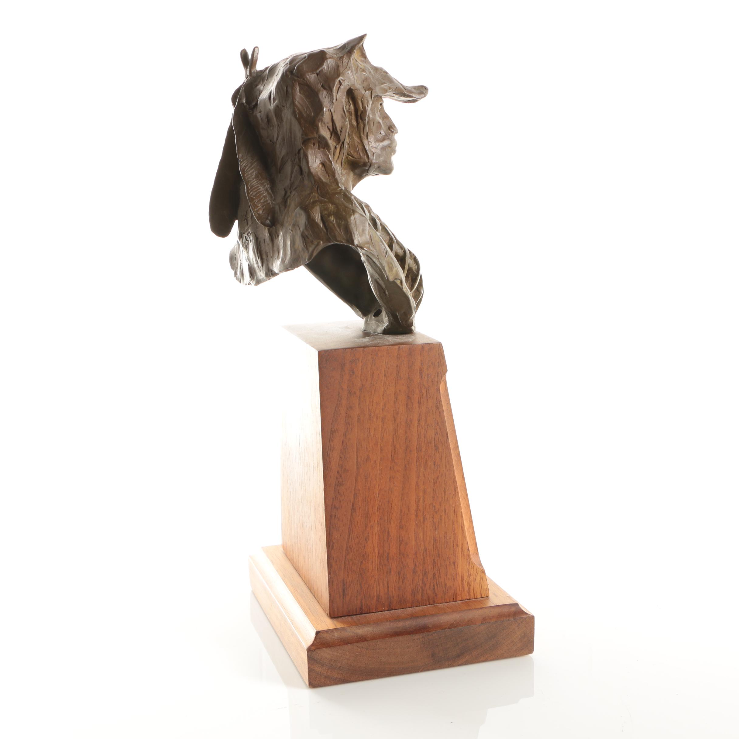 Hollis Williford Bronze Sculpture "Prairie Wolf" and Signed Exhibition Booklet