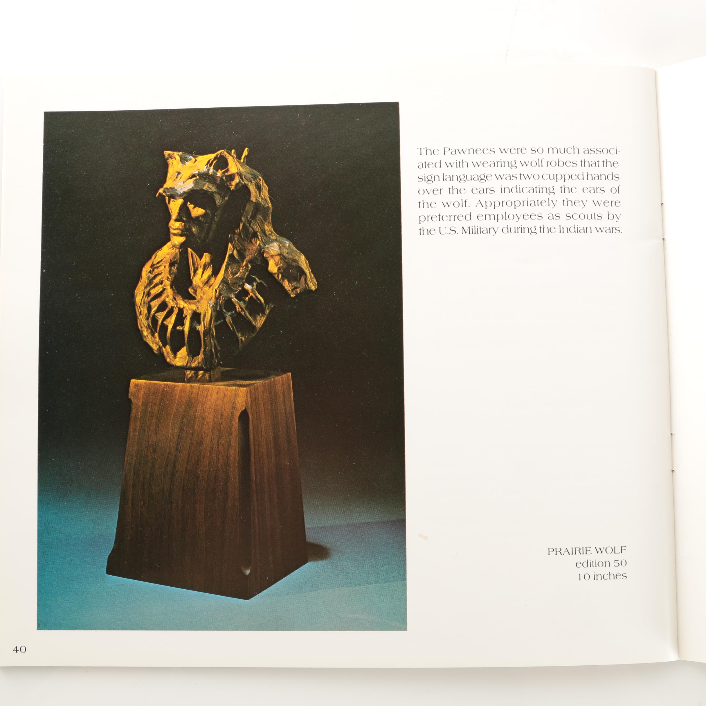 Hollis Williford Bronze Sculpture "Prairie Wolf" and Signed Exhibition Booklet