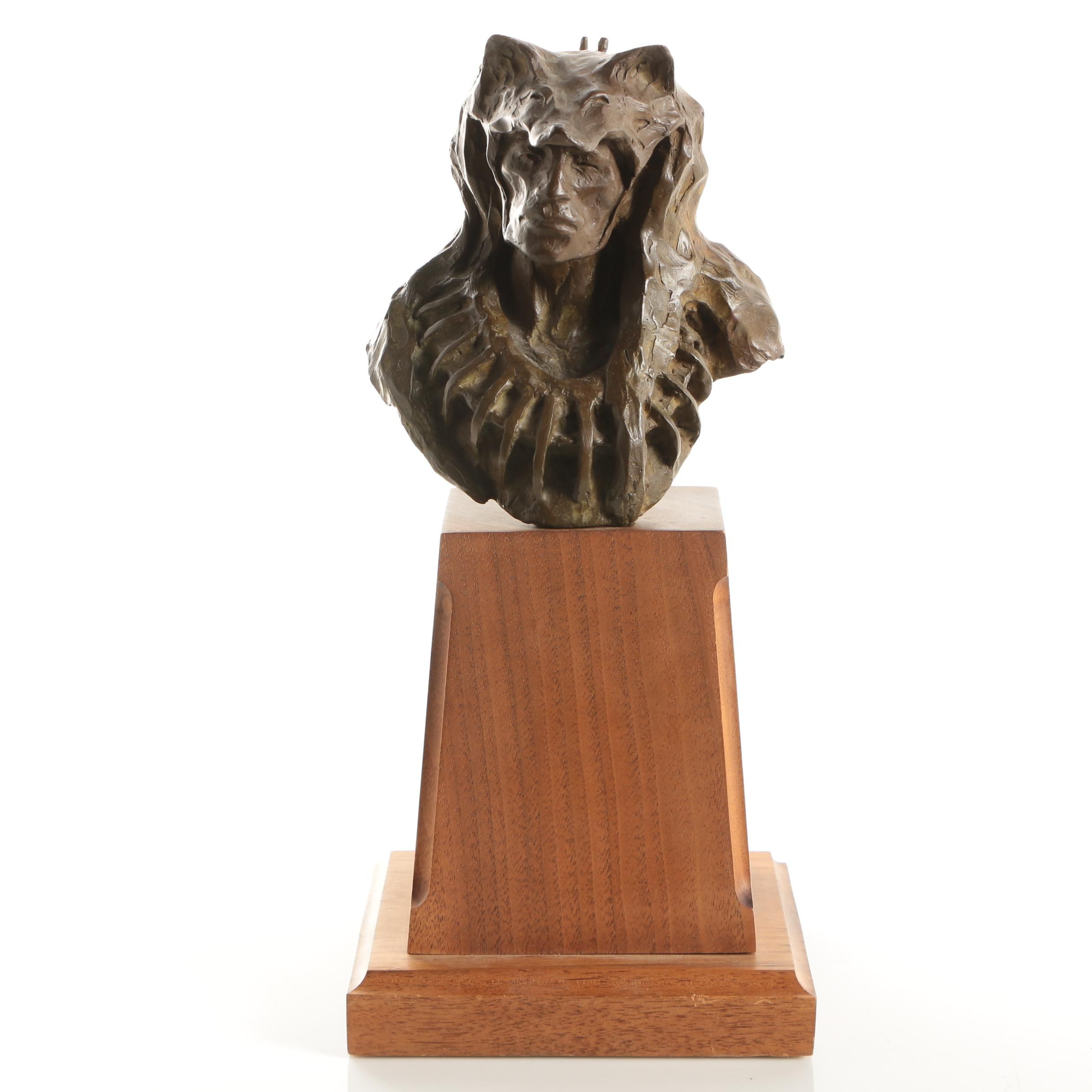 Hollis Williford Bronze Sculpture "Prairie Wolf" and Signed Exhibition Booklet