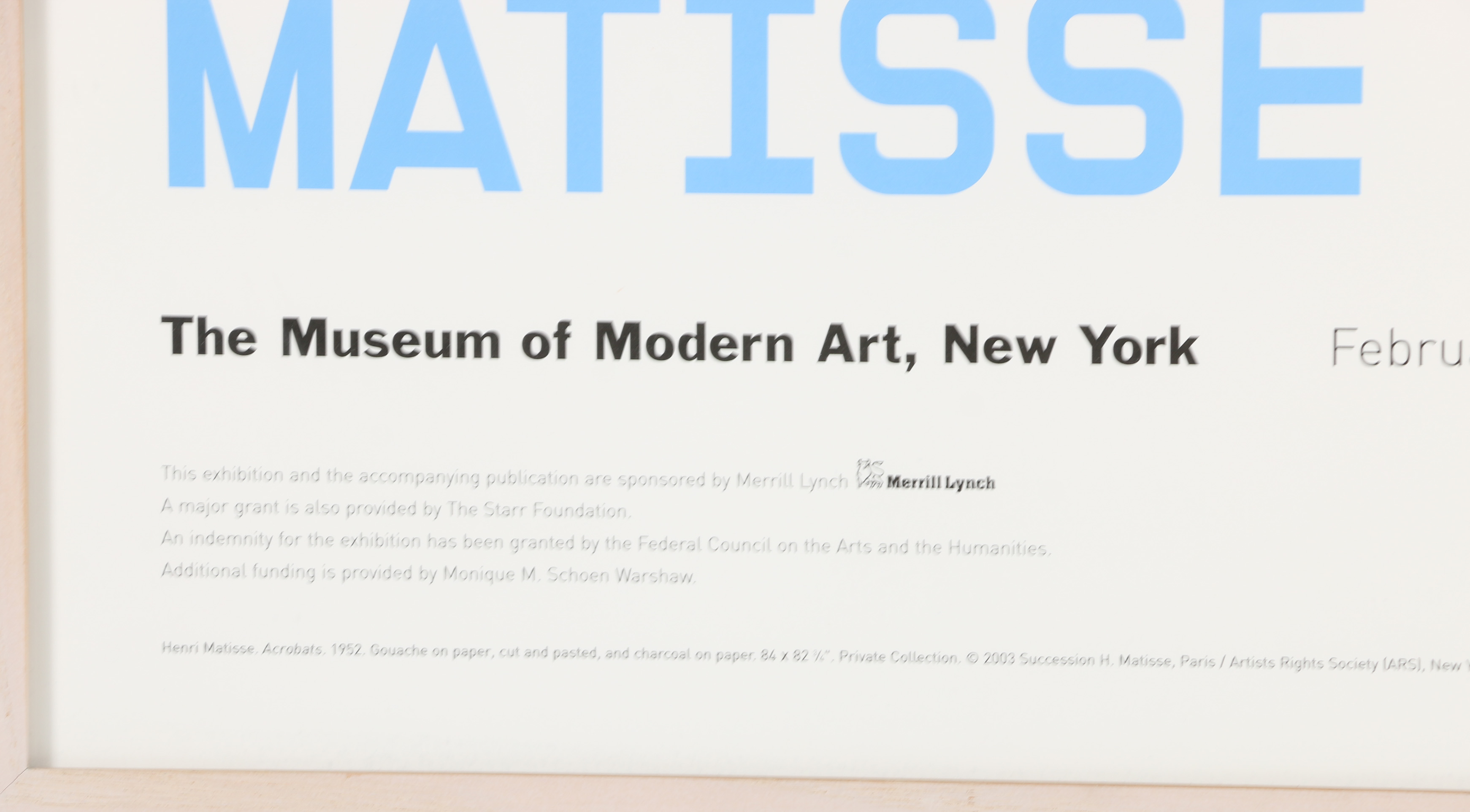 Offset Lithograph Exhibition Poster After Henri Matisse