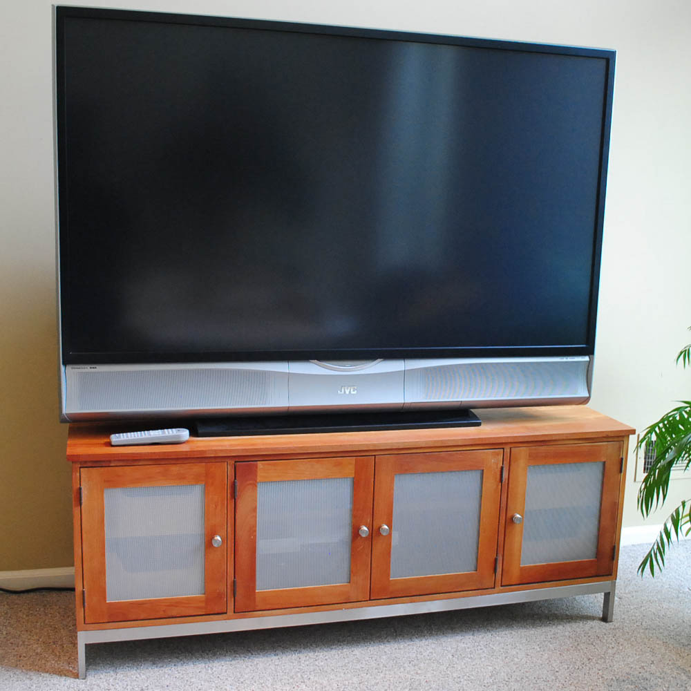 JVC 70" Television and Cabinet