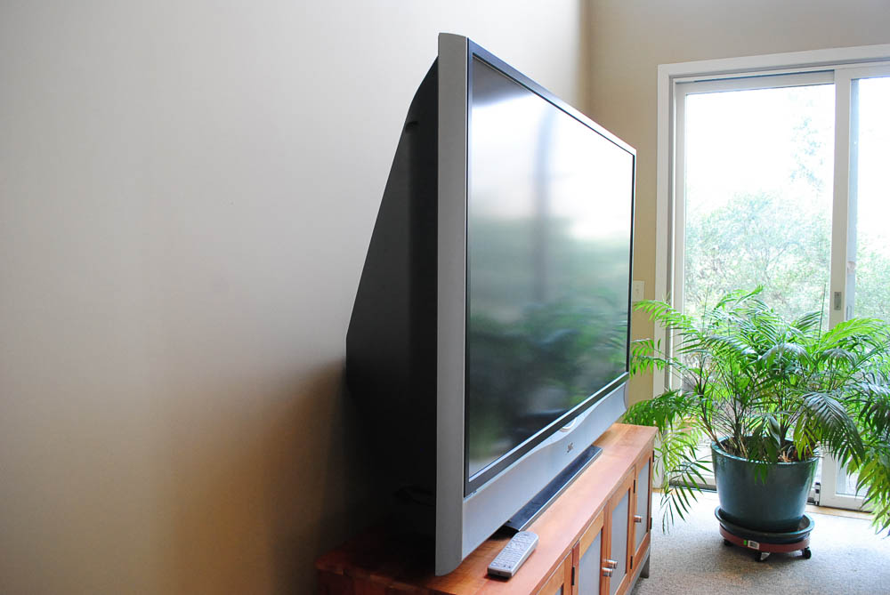 JVC 70" Television and Cabinet