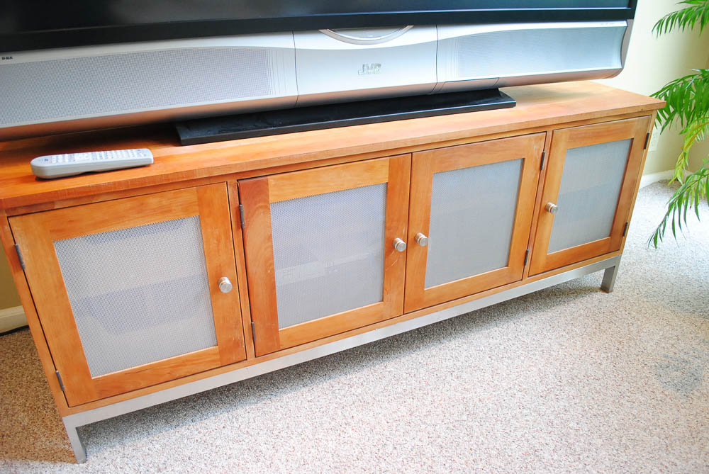 JVC 70" Television and Cabinet