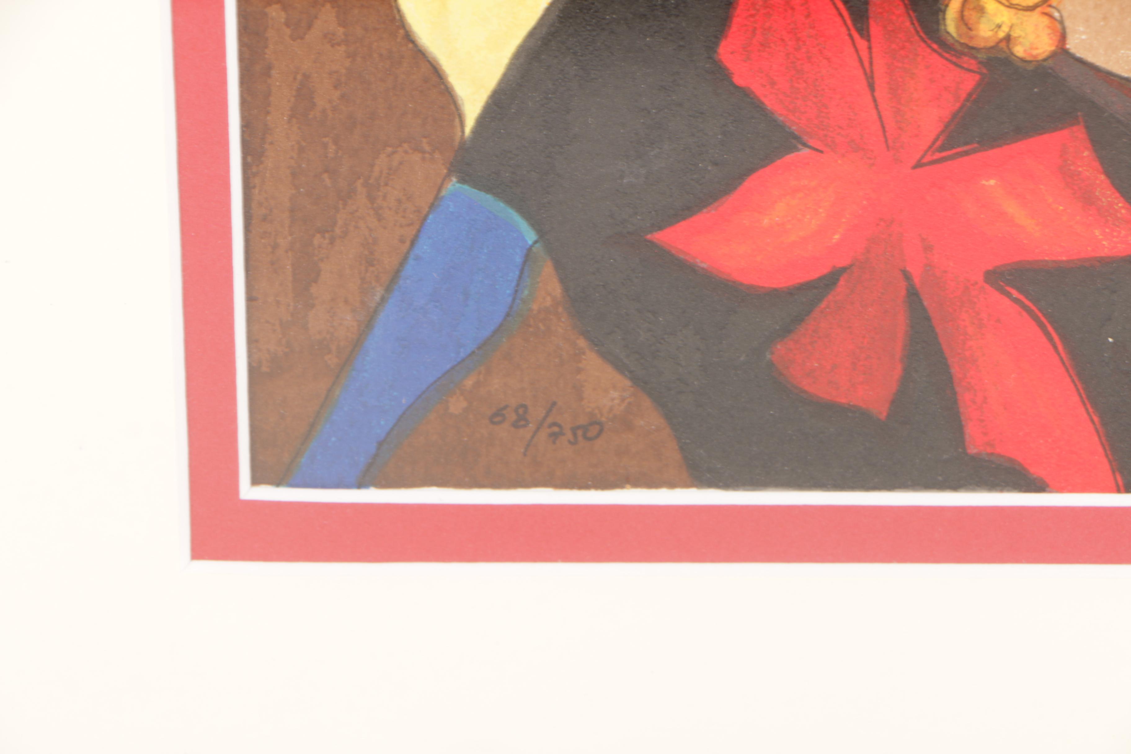 Itzchak Tarkay Serigraph Print "Gossip"