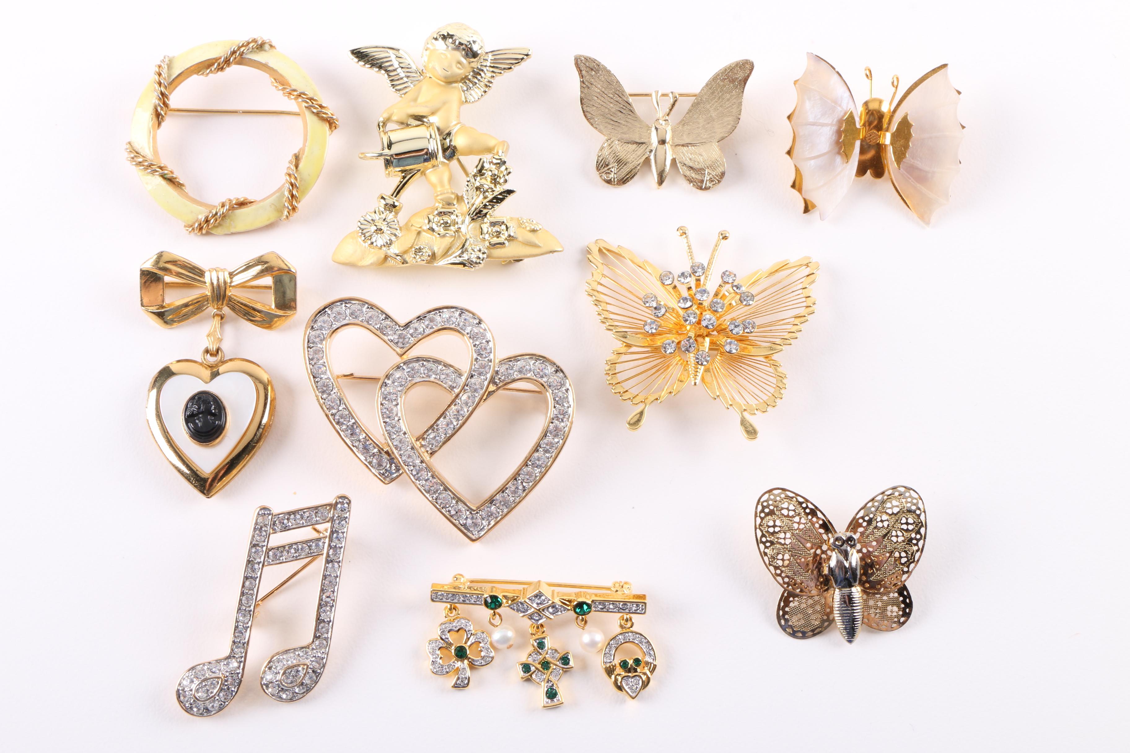 Assortment of Costume Jewelry Including Nolan Miller and Other Signed Pieces