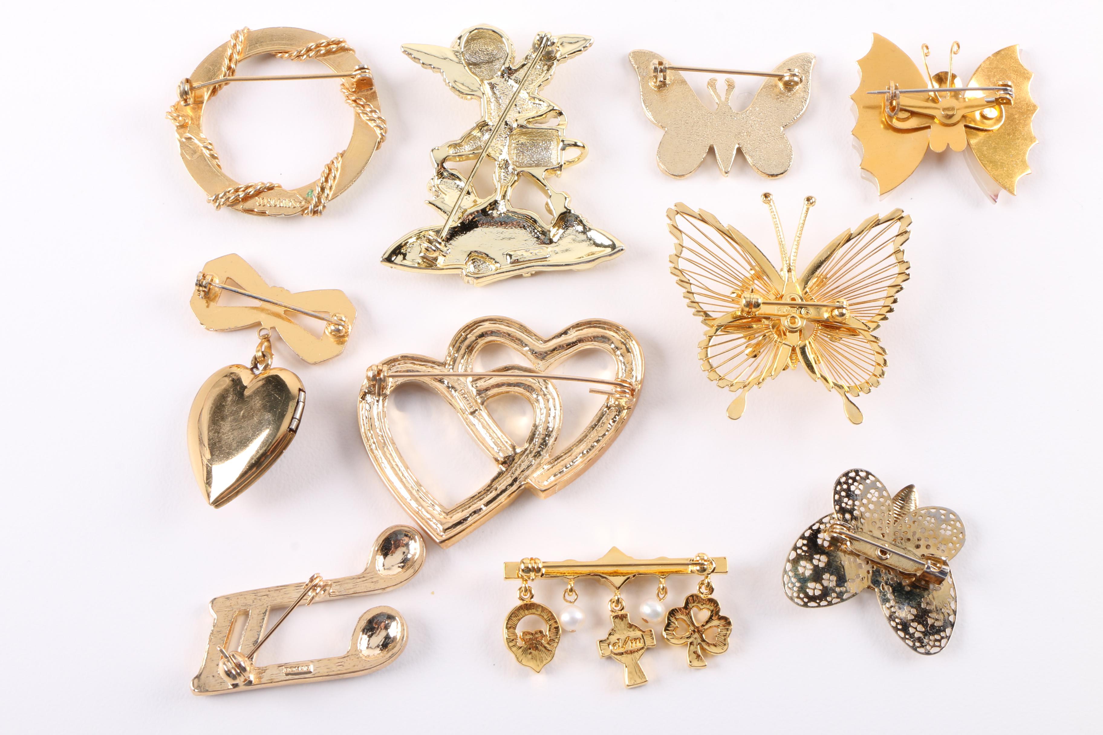 Assortment of Costume Jewelry Including Nolan Miller and Other Signed Pieces