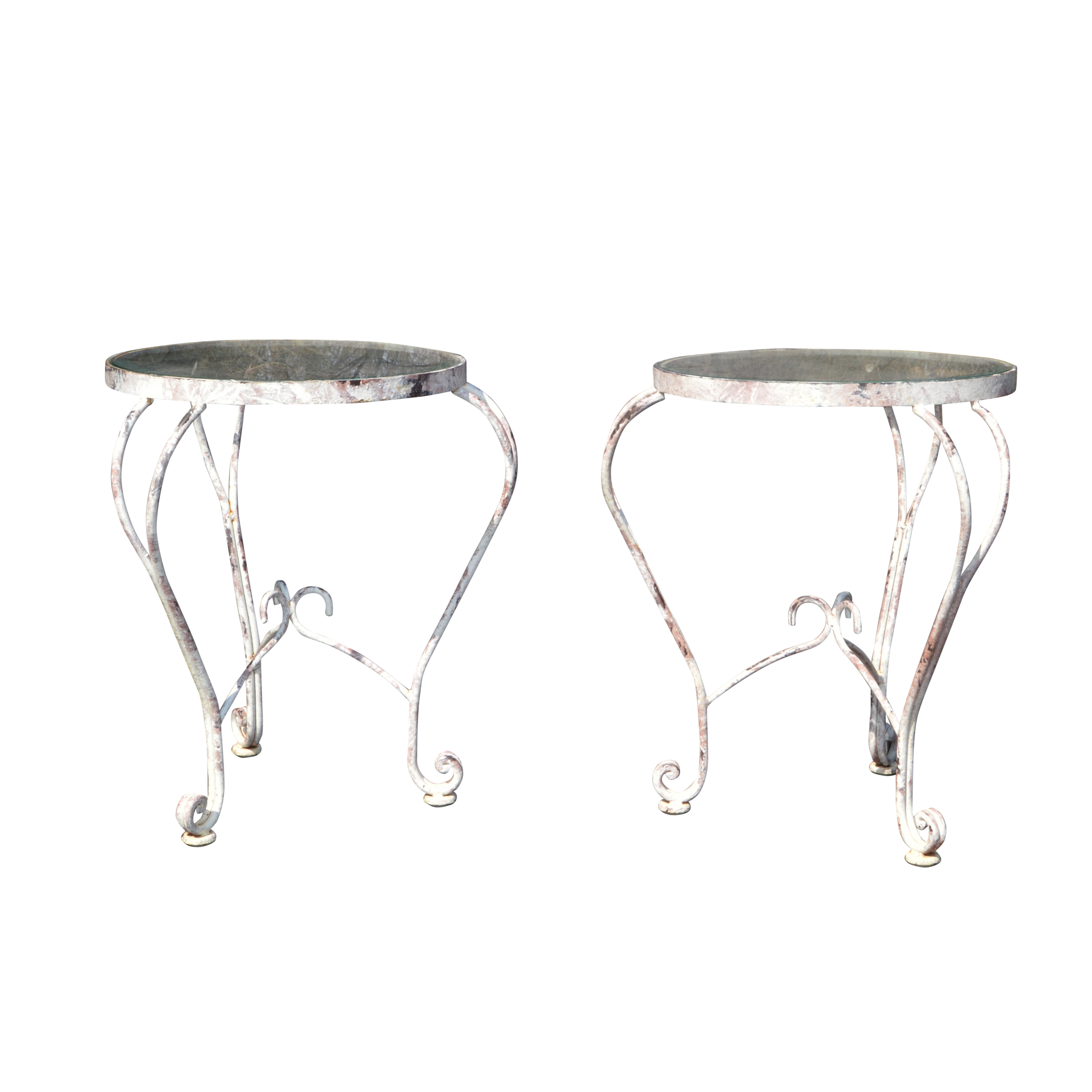 Vintage Glass Top Patio Tables