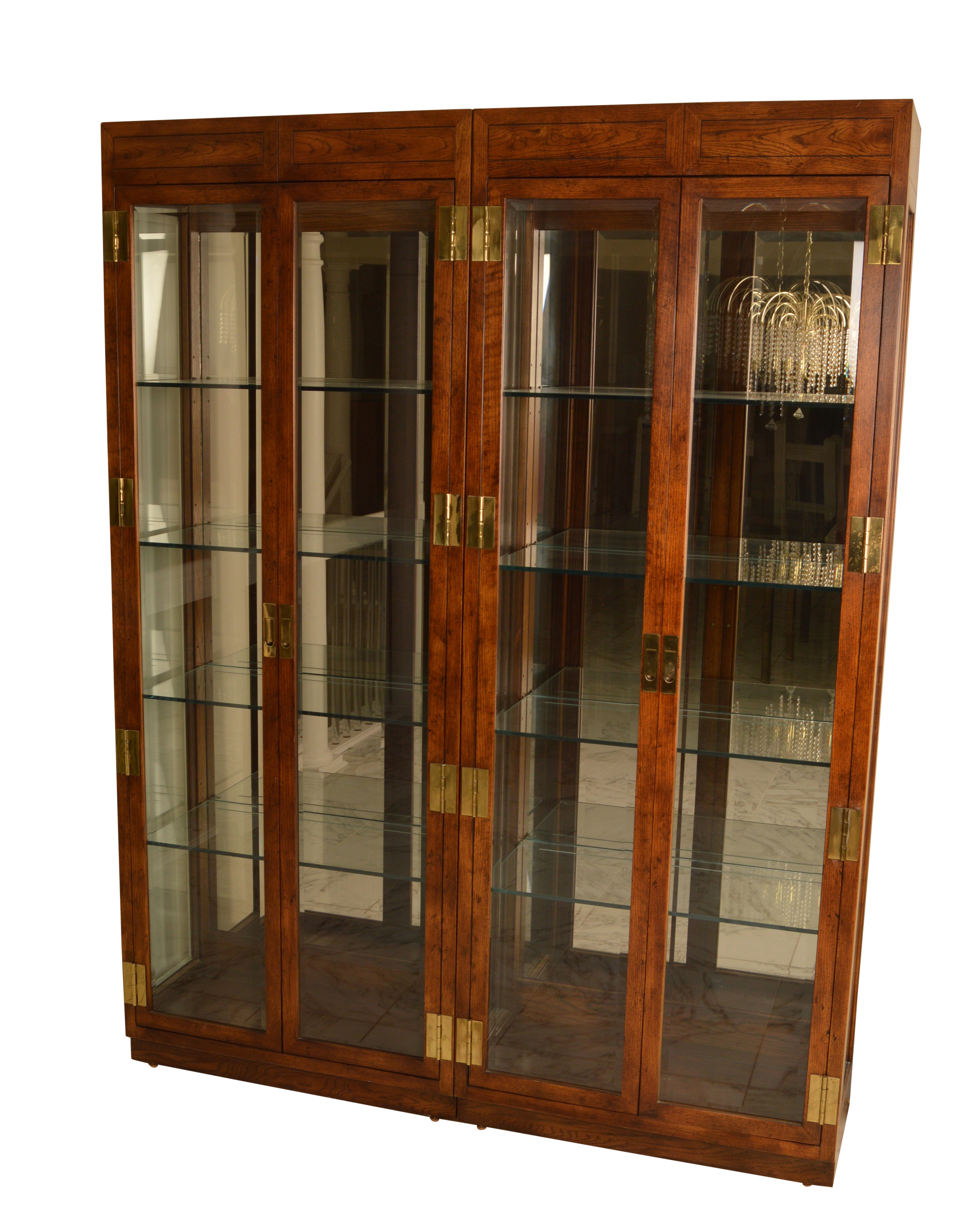 Pair of Elm Display Cabinets by Henredon