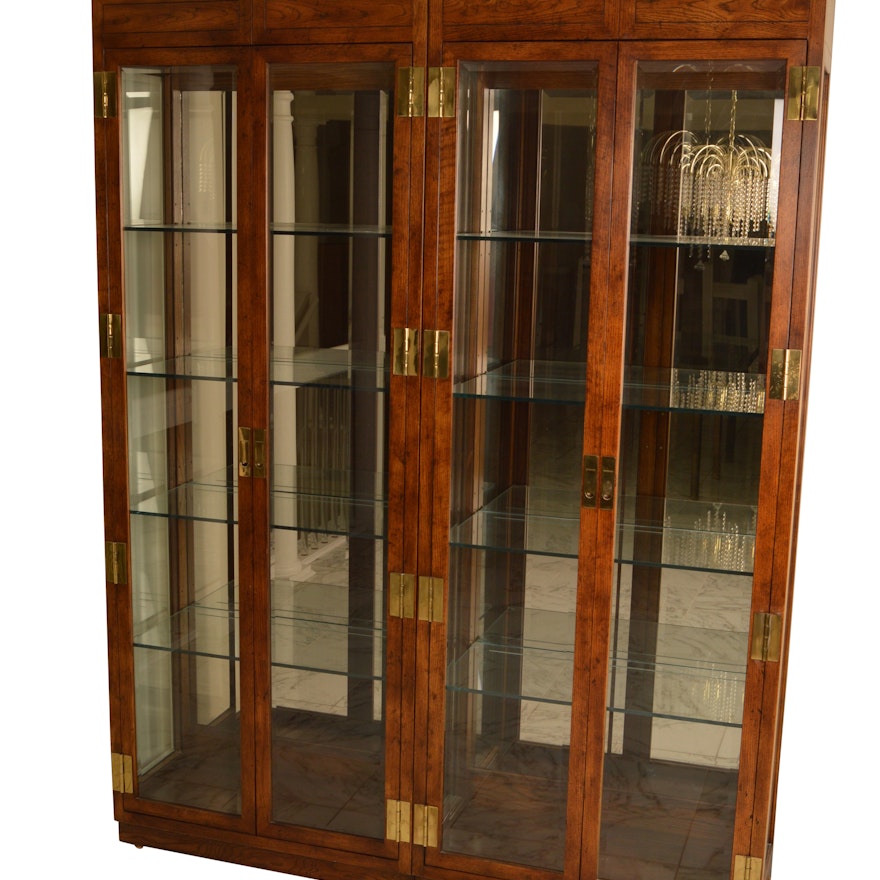 Pair of Elm Display Cabinets by Henredon