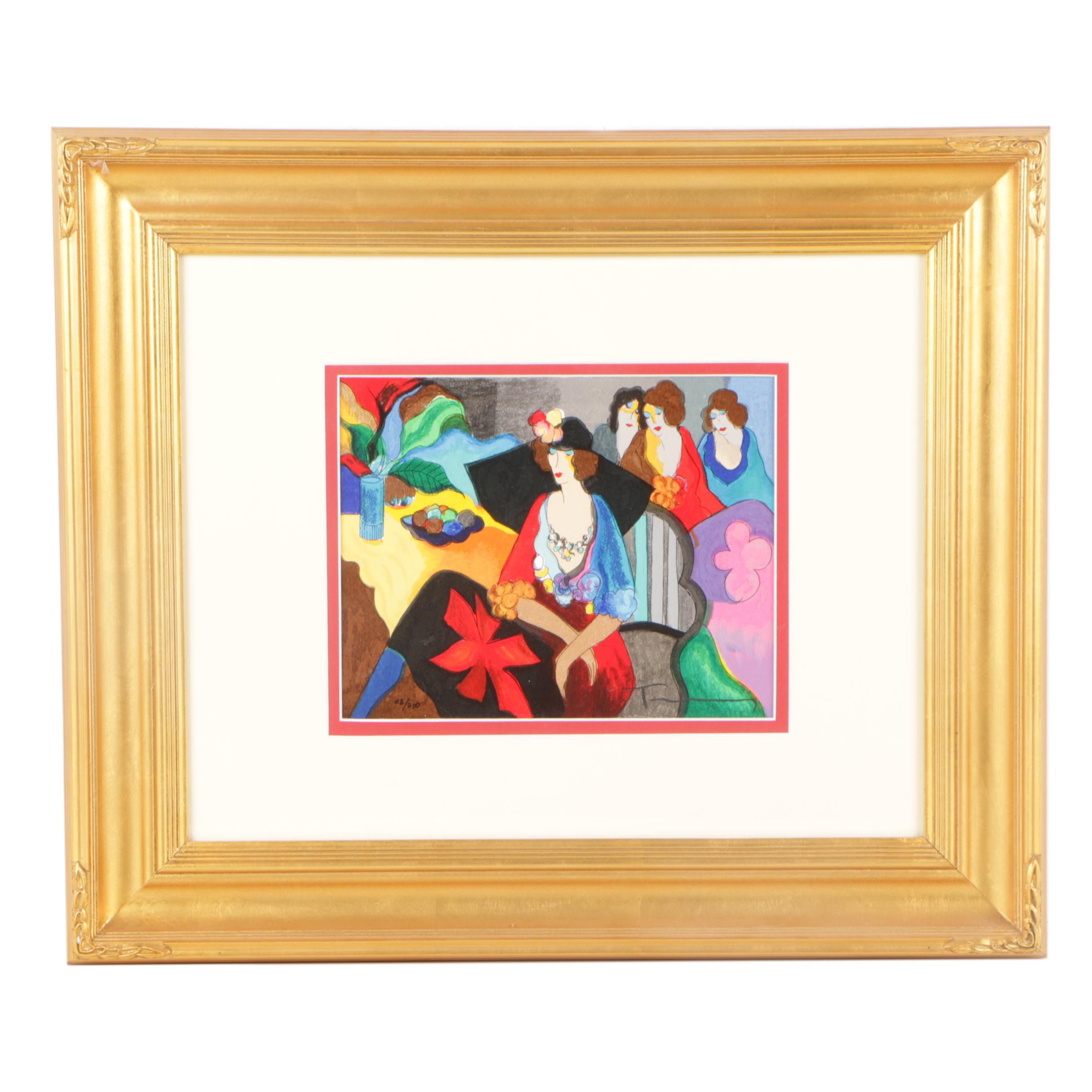 Itzchak Tarkay Serigraph Print "Gossip"