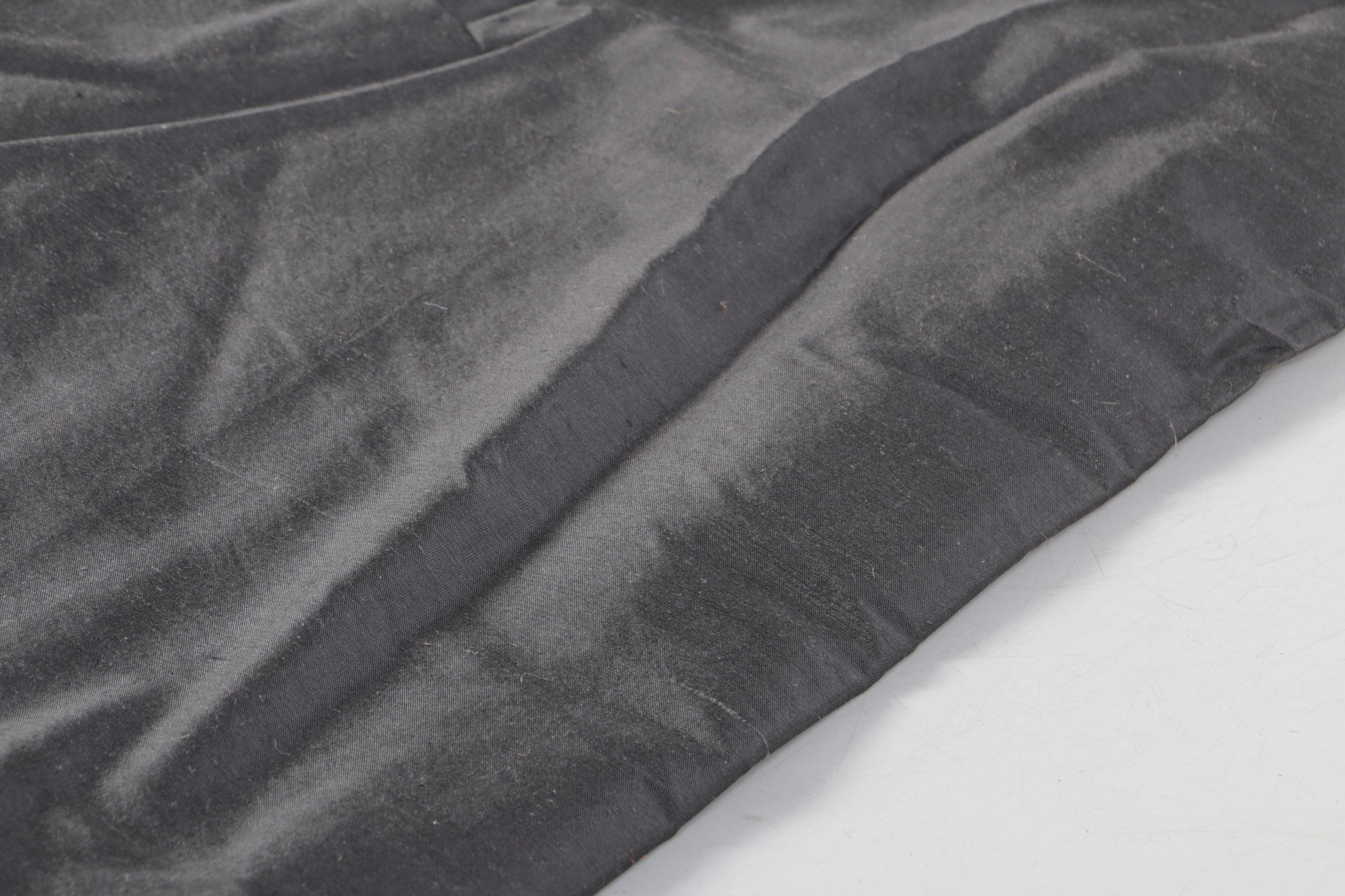 Pinch Pleated Charcoal Silk Curtain Panels