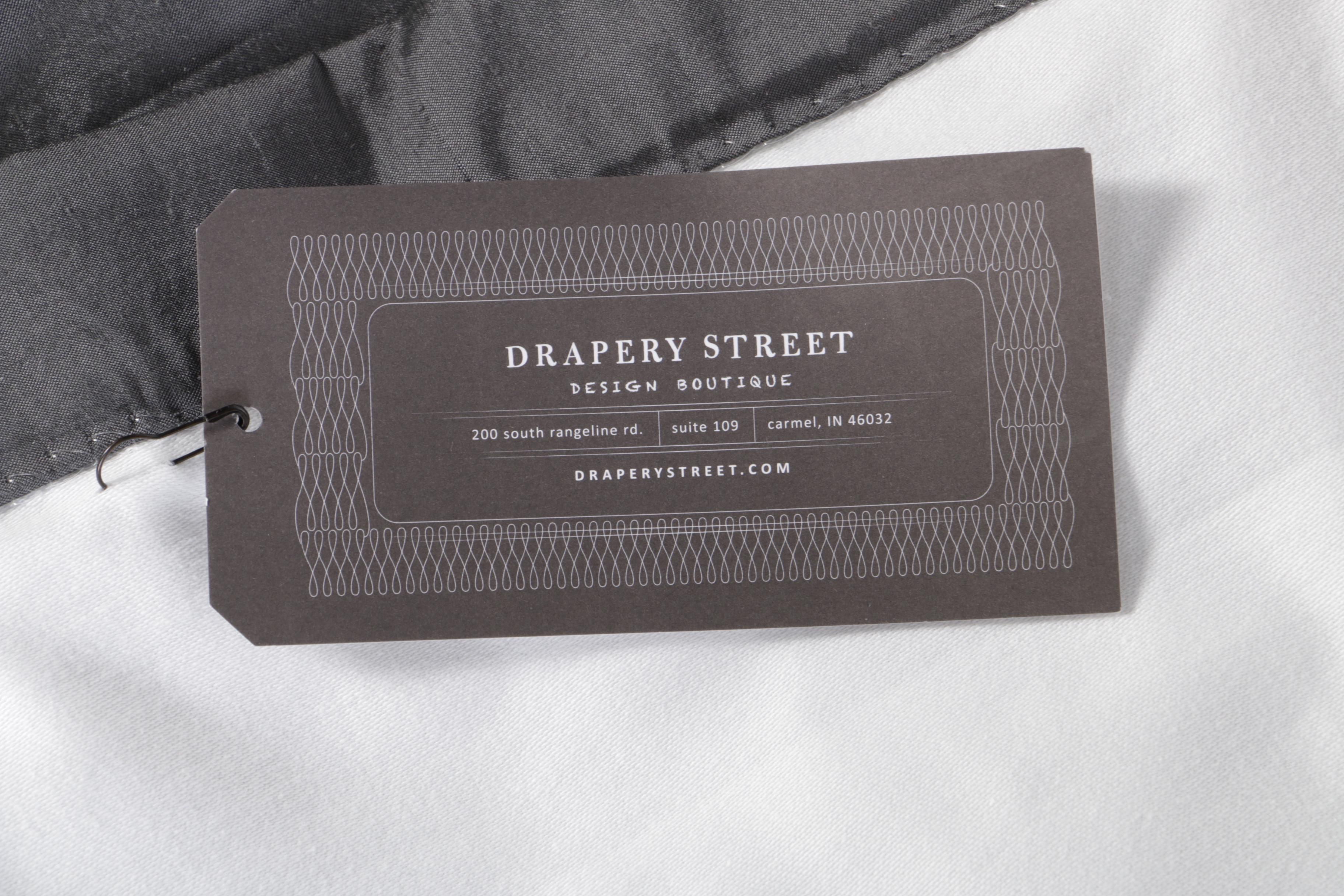 Pinch Pleated Charcoal Silk Curtain Panels