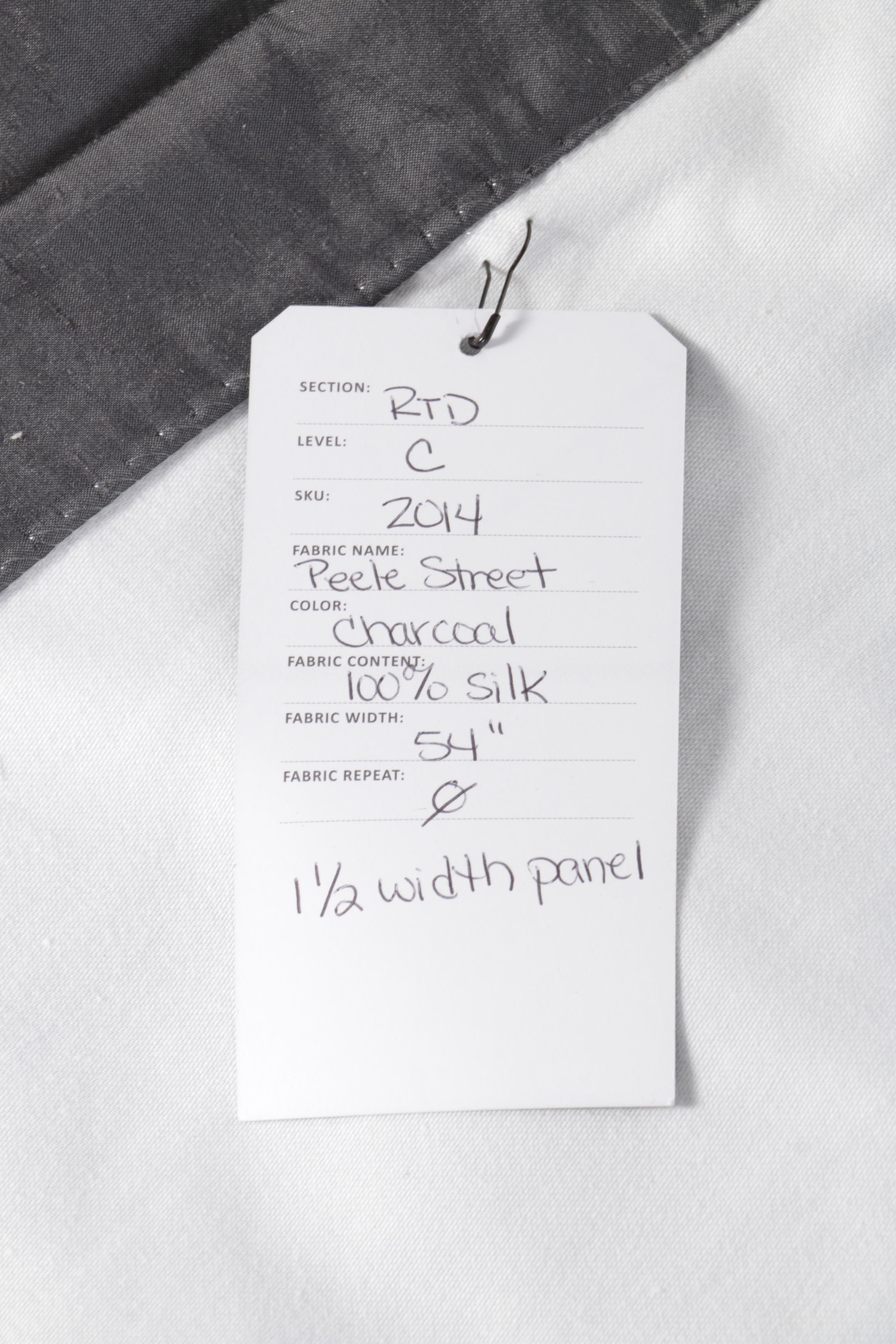 Pinch Pleated Charcoal Silk Curtain Panels