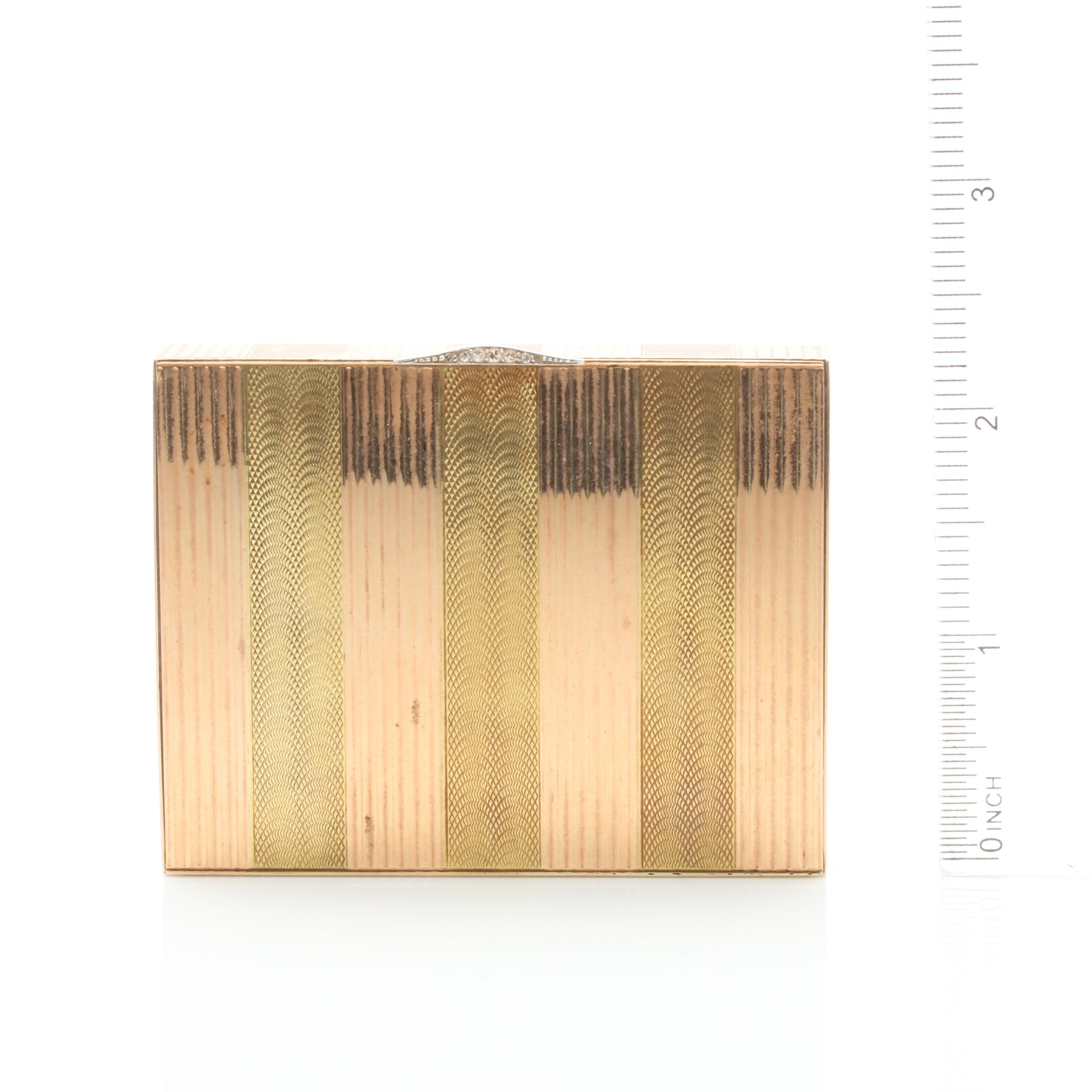 14K Two-Tone Gold Diamond Compact