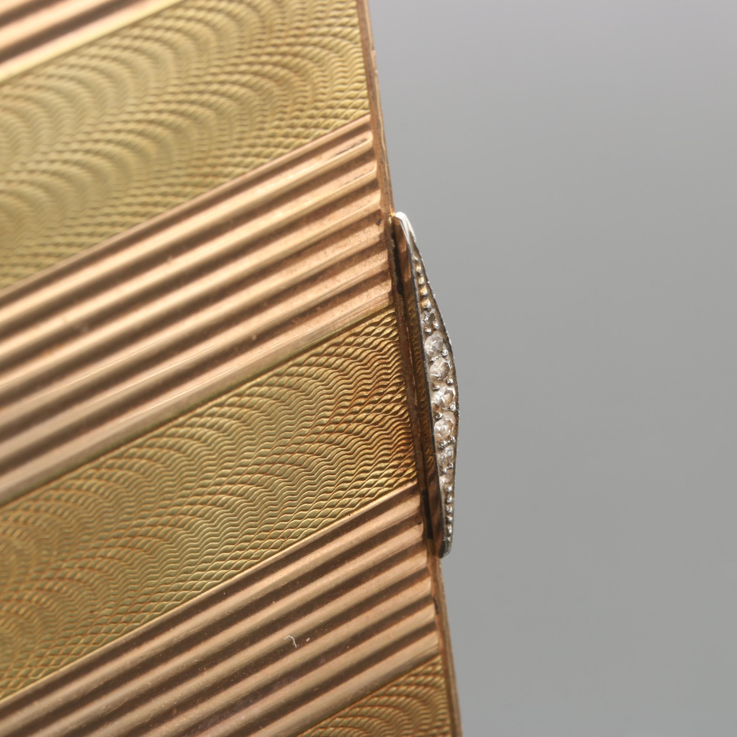 14K Two-Tone Gold Diamond Compact