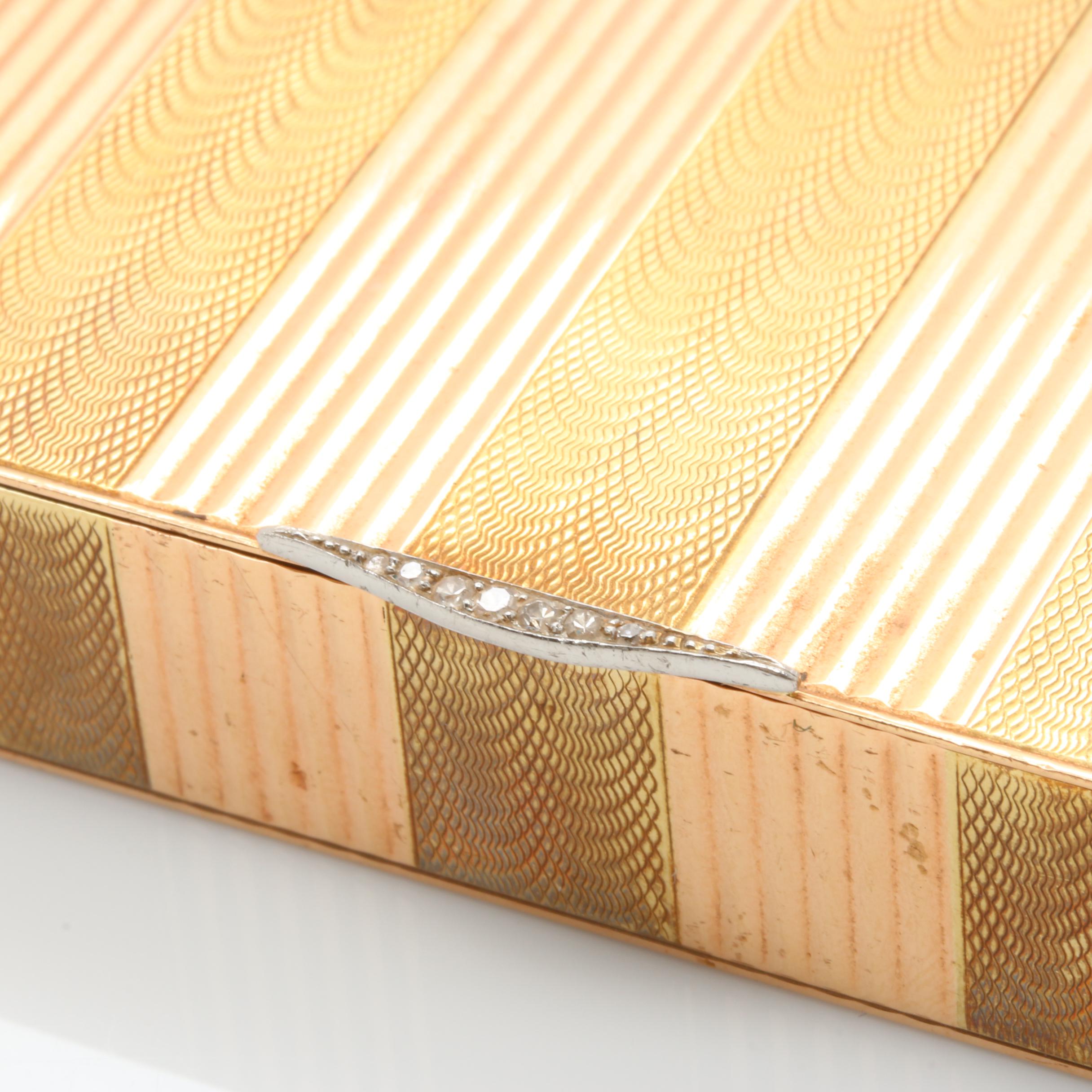 14K Two-Tone Gold Diamond Compact