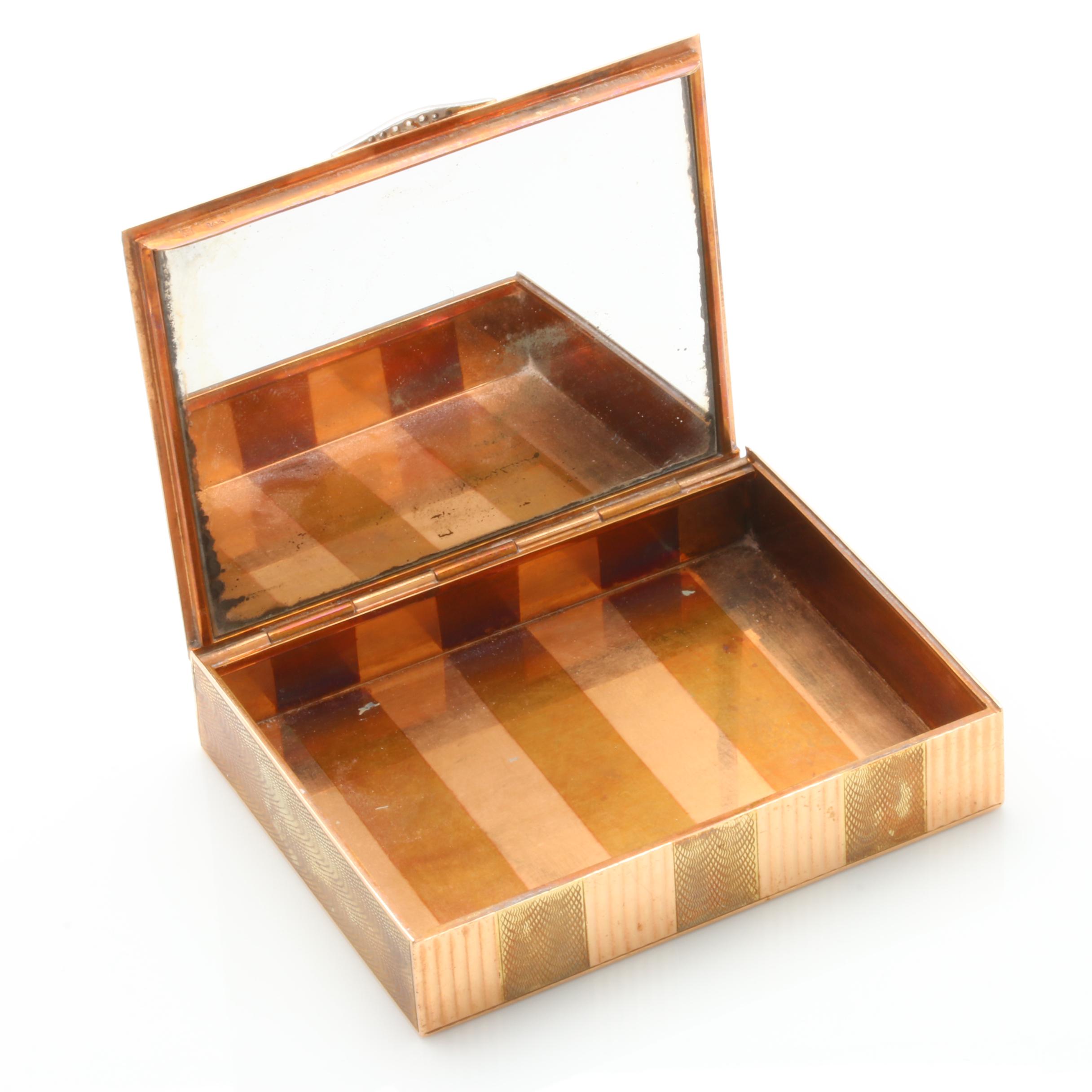 14K Two-Tone Gold Diamond Compact