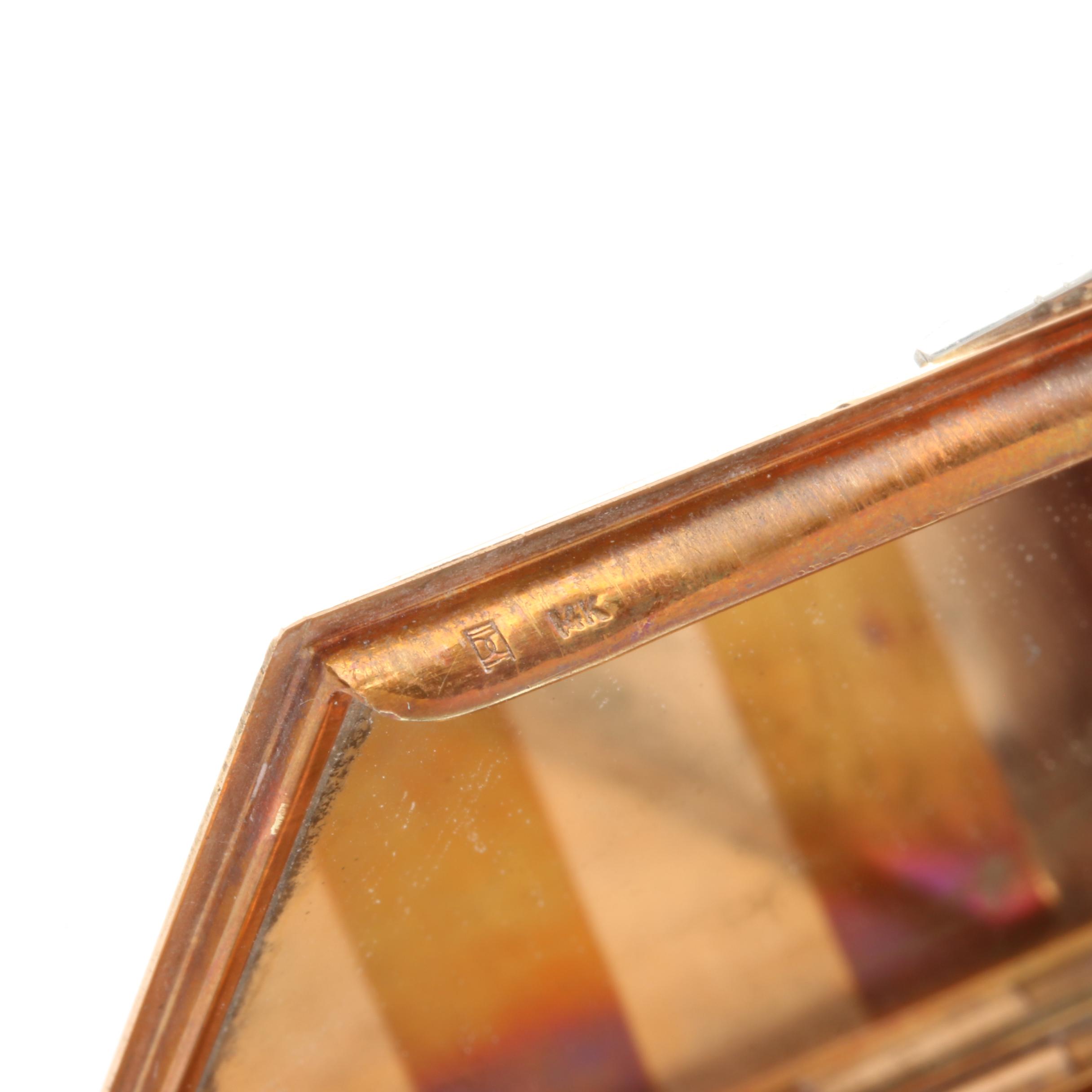 14K Two-Tone Gold Diamond Compact