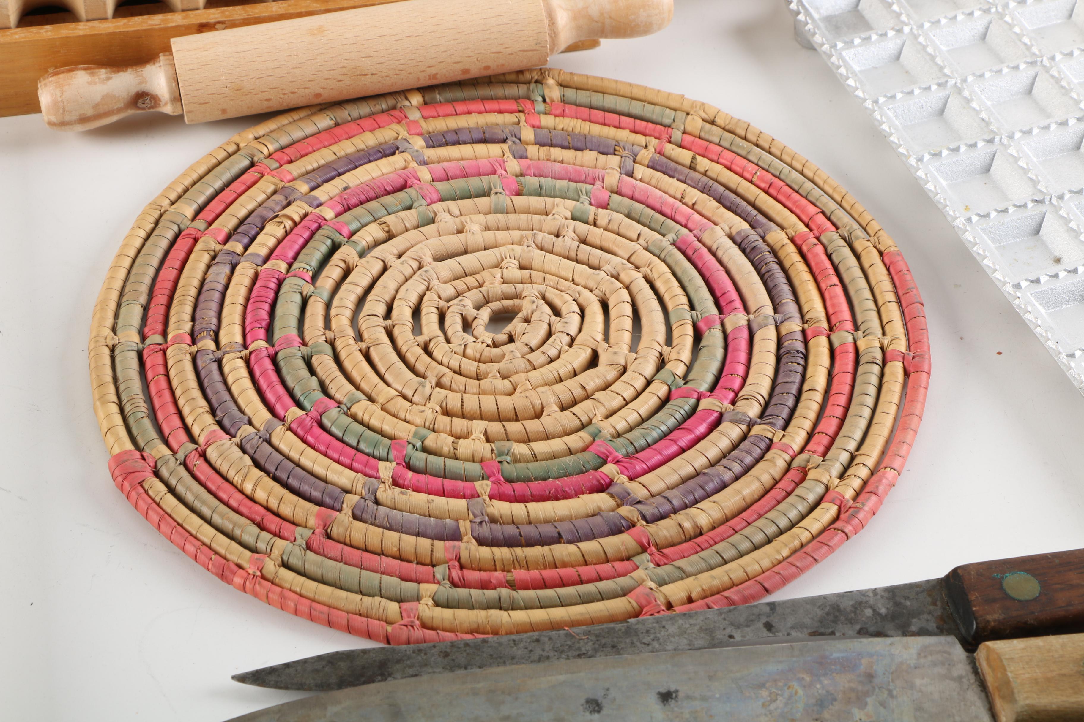 Vintage Kitchen Gadgets Including Mirro Aluminum Pastry Press