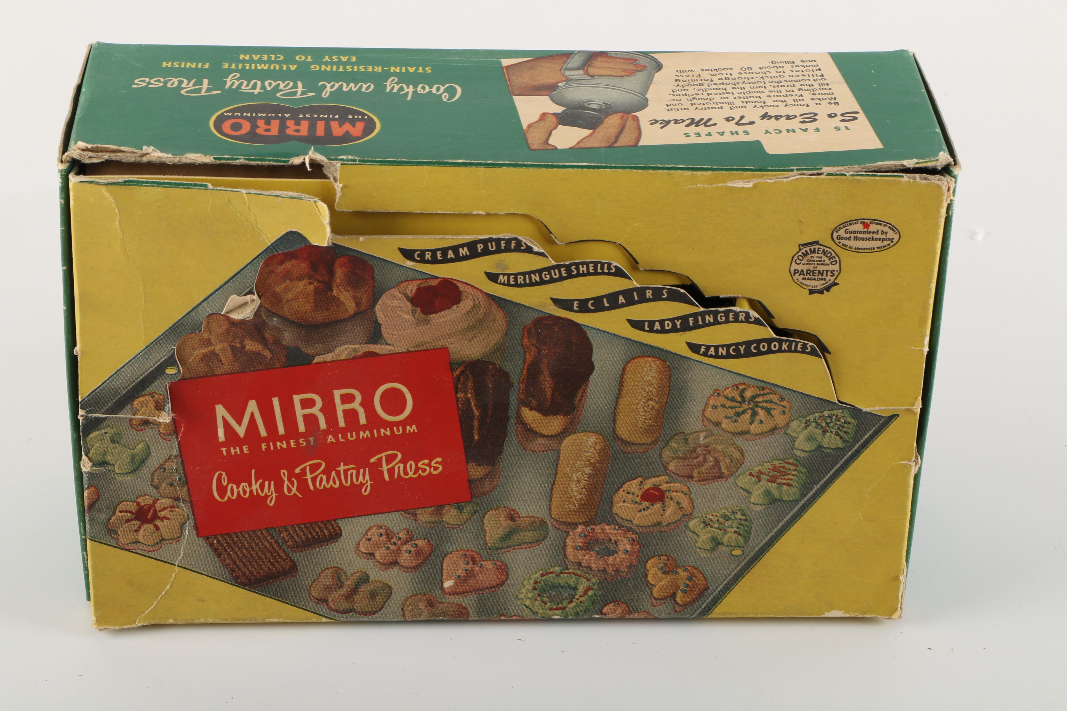 Vintage Kitchen Gadgets Including Mirro Aluminum Pastry Press