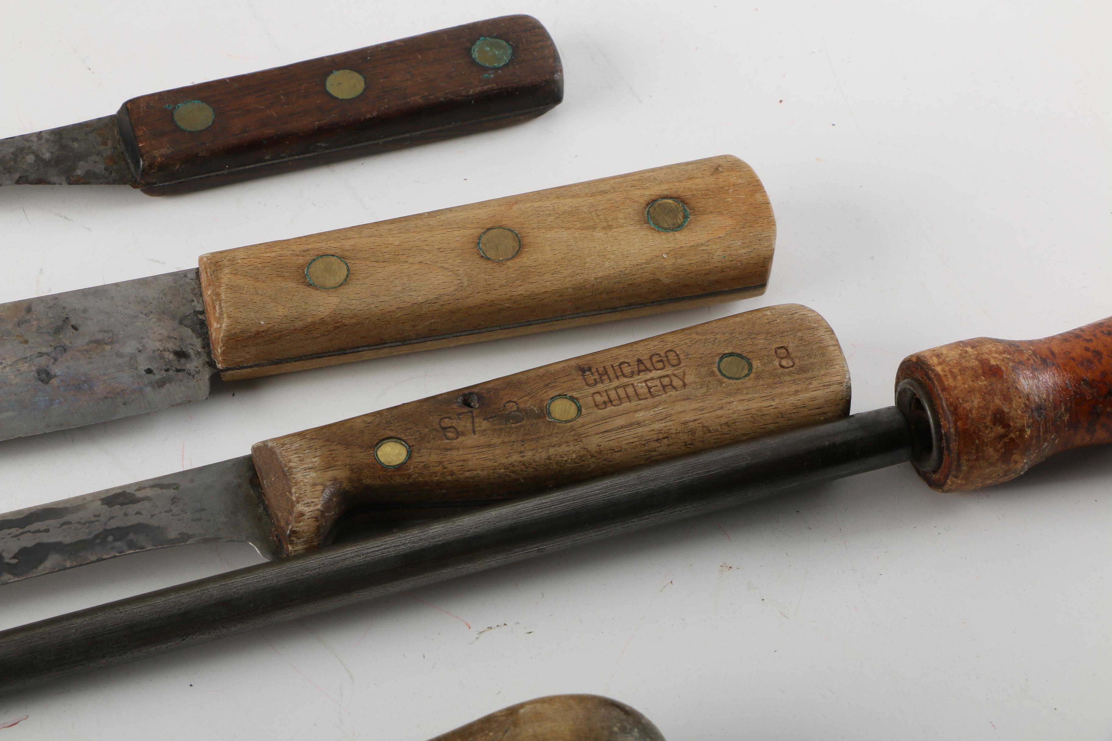 Vintage Kitchen Gadgets Including Mirro Aluminum Pastry Press