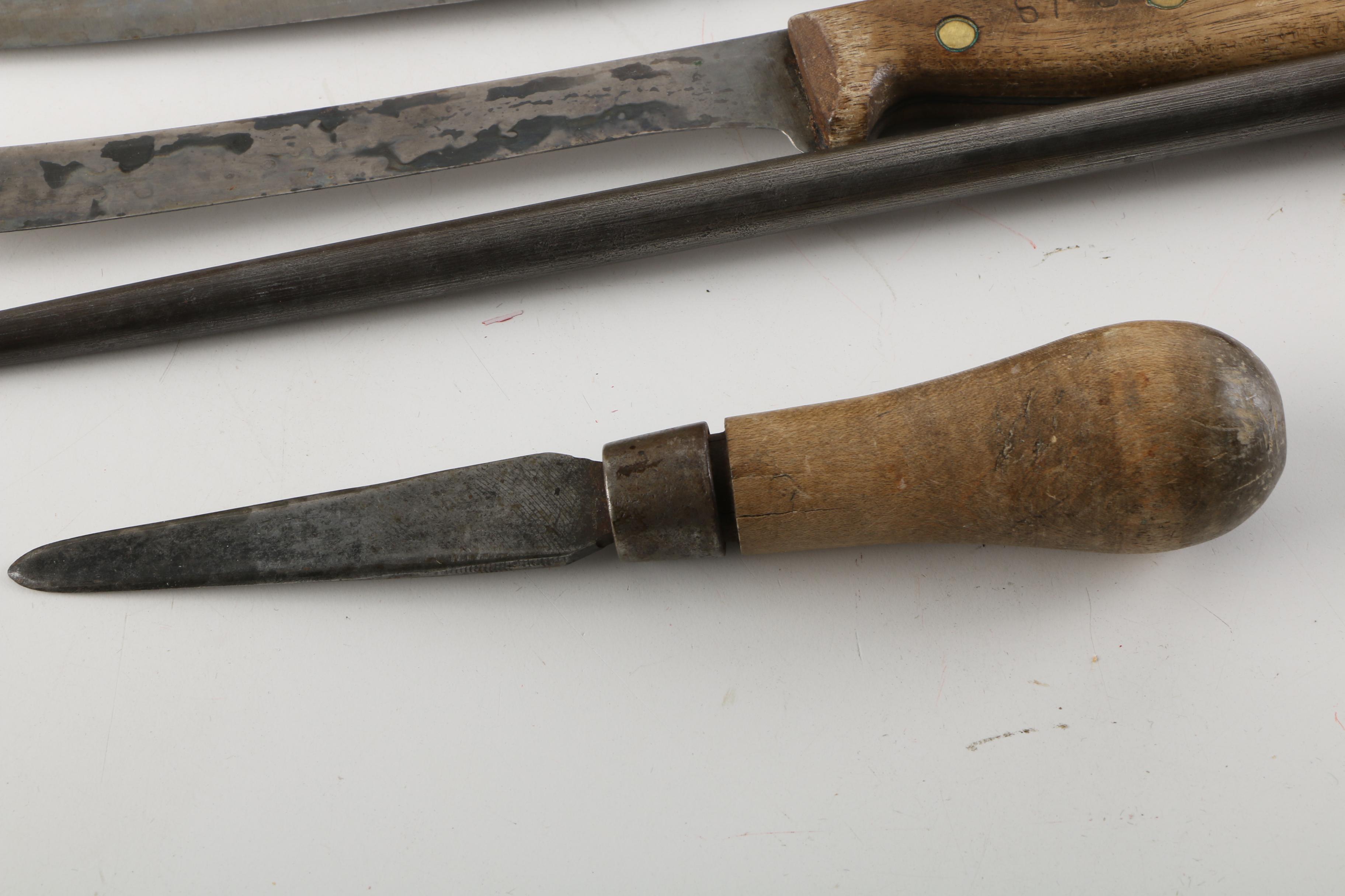 Vintage Kitchen Gadgets Including Mirro Aluminum Pastry Press