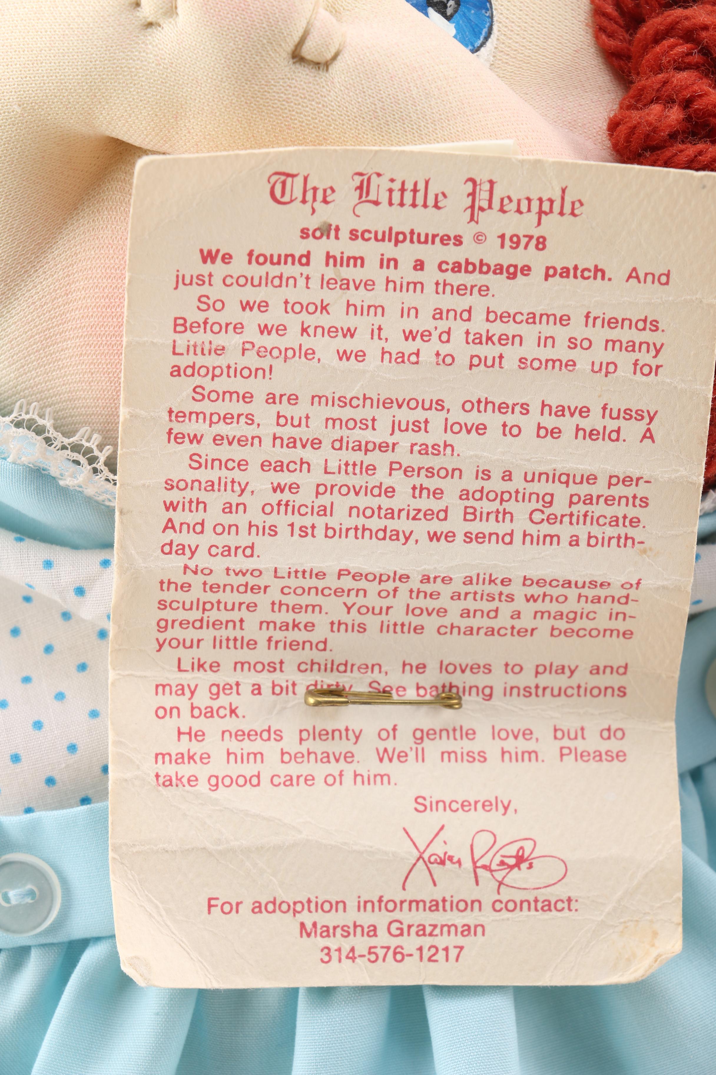 1978 Xavier Roberts "The Little People" Soft Sculpture Doll