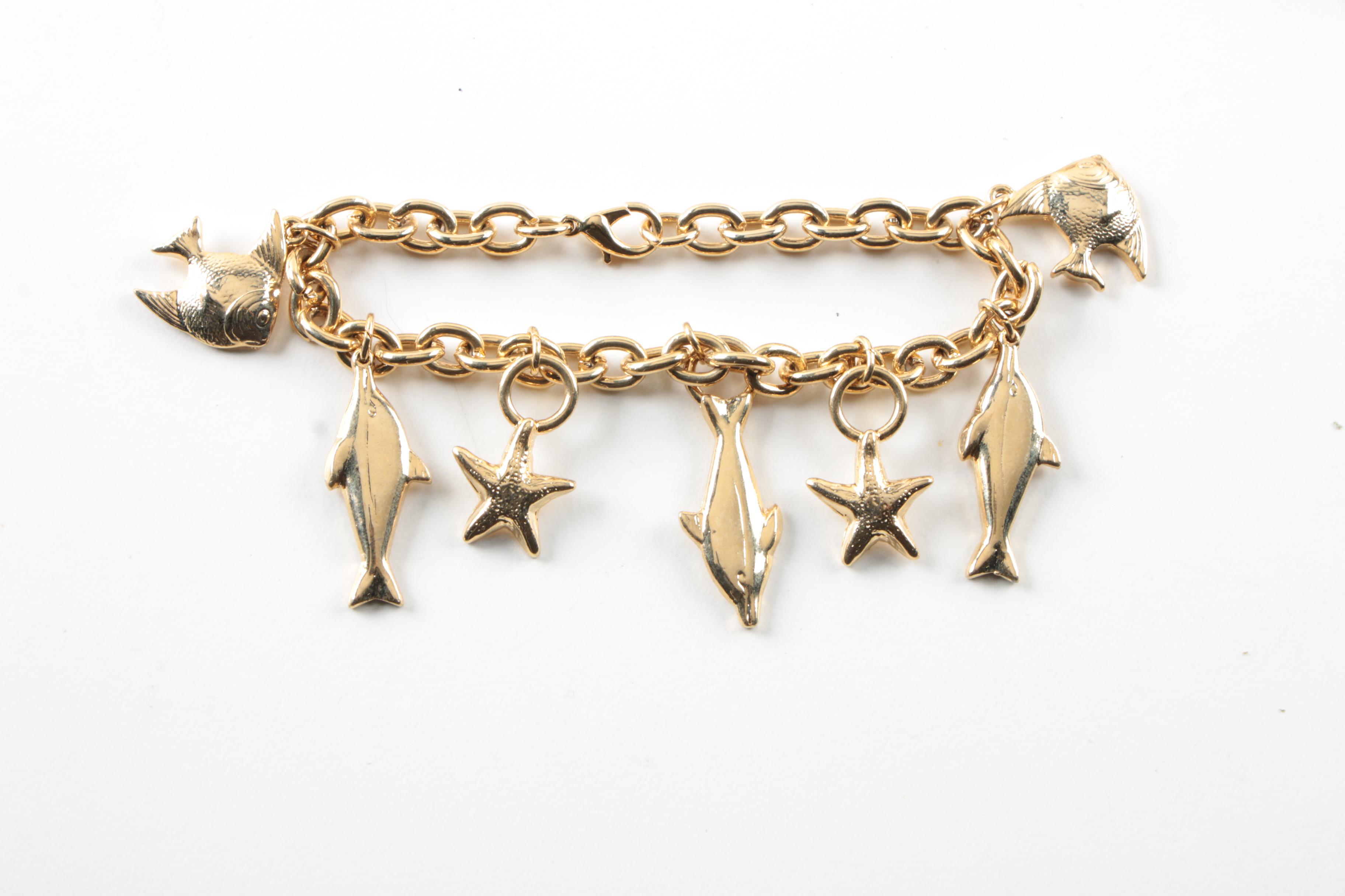 Assortment of Gold Toned Costume With Imitation Pearl Featuring Designer Pieces