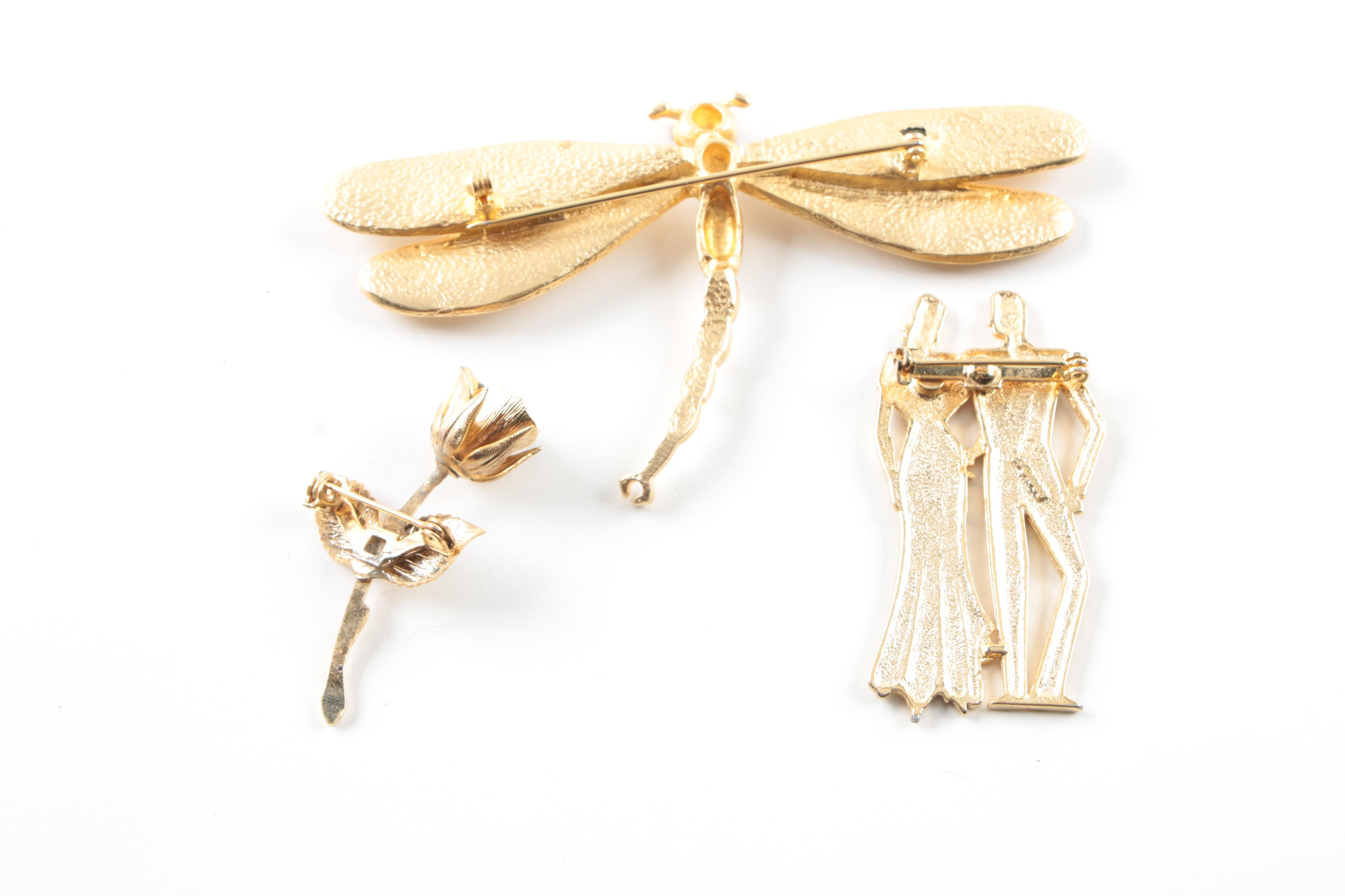 Assortment of Gold Toned Costume With Imitation Pearl Featuring Designer Pieces