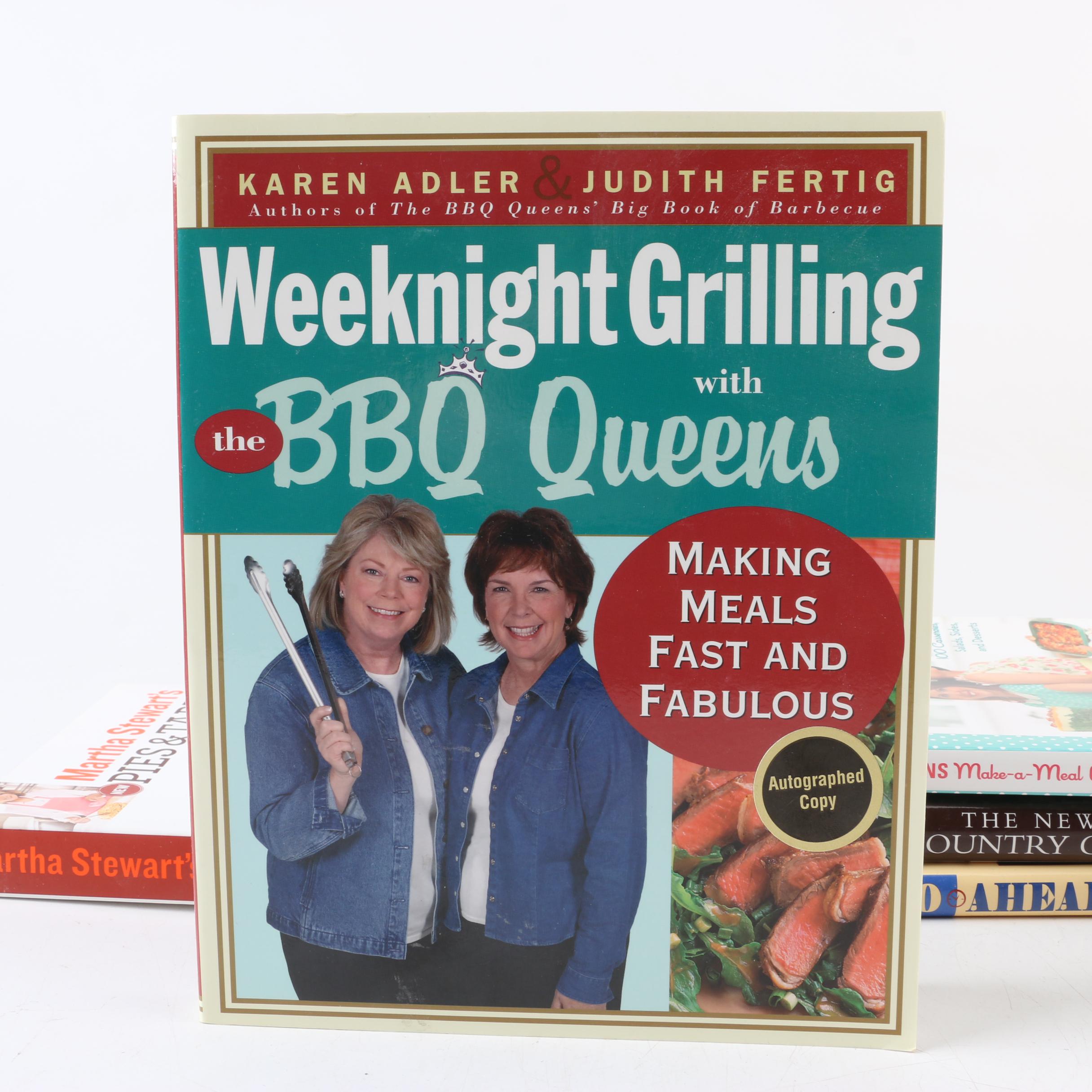 Modern Cookbooks Including Signed "Weeknight Grilling with the BBQ Queens"