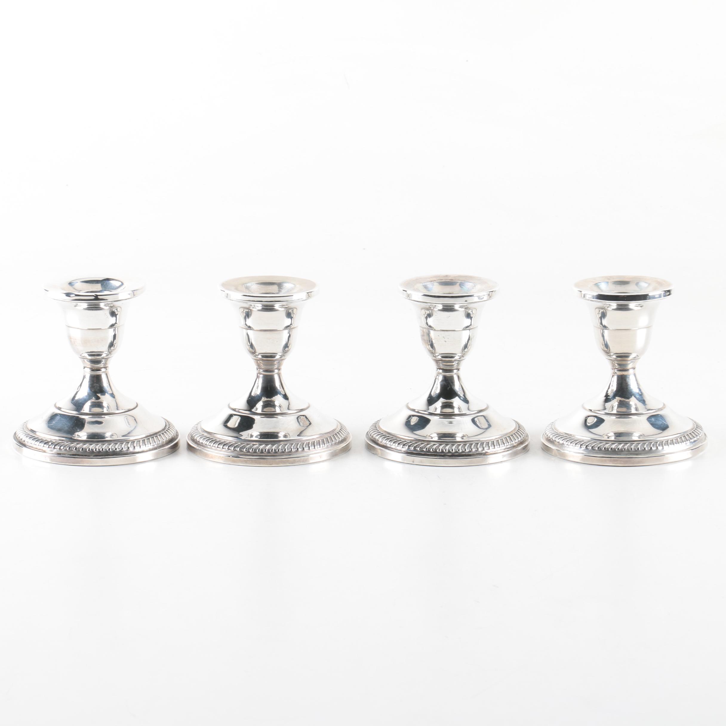 M. Fred Hirsch Co. Weighted Sterling Gadrooned Candleholders