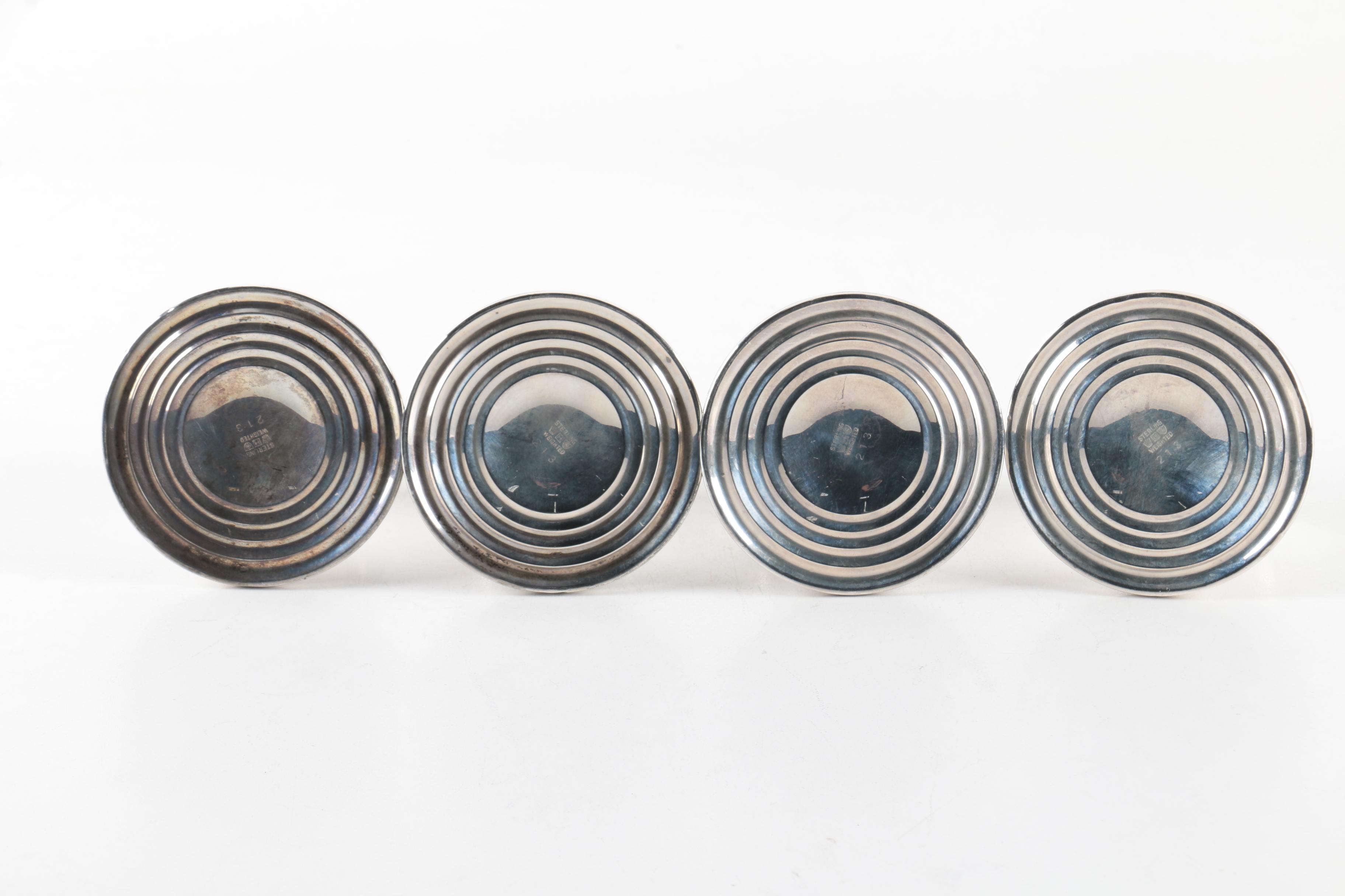 M. Fred Hirsch Co. Weighted Sterling Gadrooned Candleholders